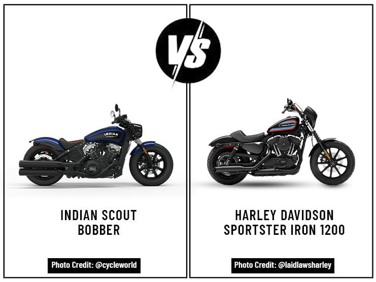 Indian Scout Bobber vs. Harley Davidson Sportster Iron 1200