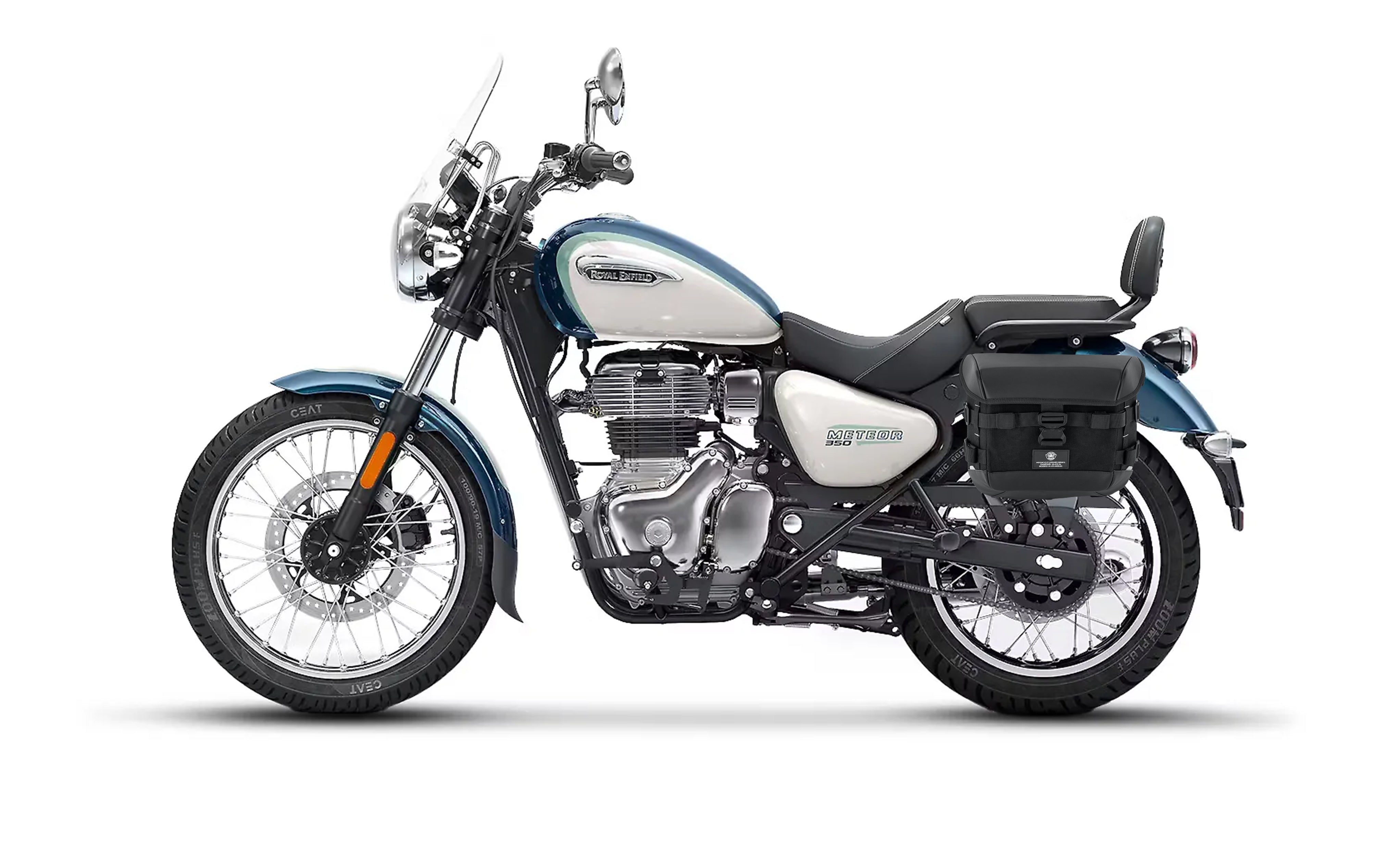 10L - Incognito Quick-Mount Small Royal Enfield Meteor 350 Solo Saddlebag (Left Only) Bag on Bike @expand