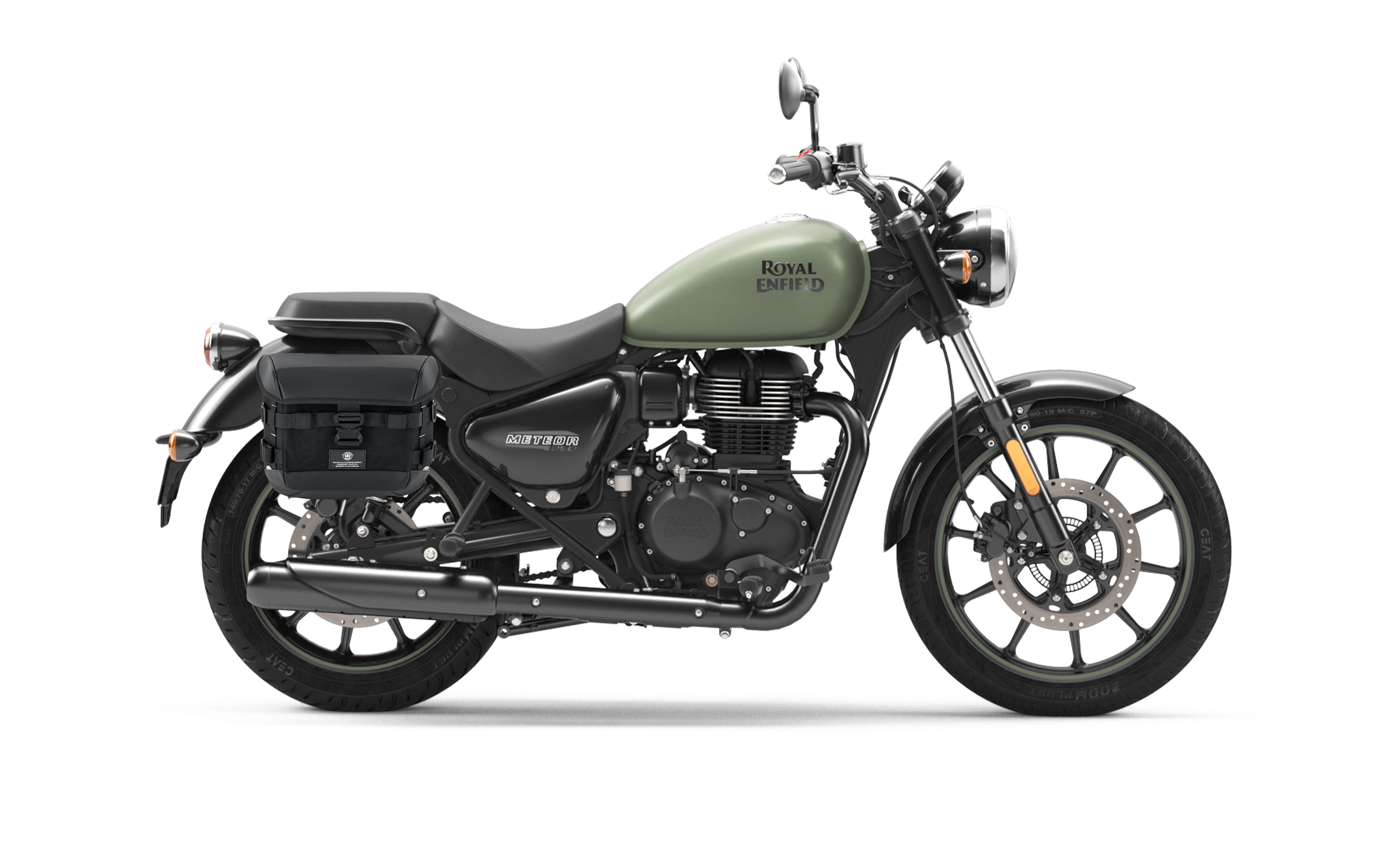 10L - Incognito Quick-Mount Small Royal Enfield Meteor 350 Solo Saddlebag (Right Only) Bag on Bike @expand