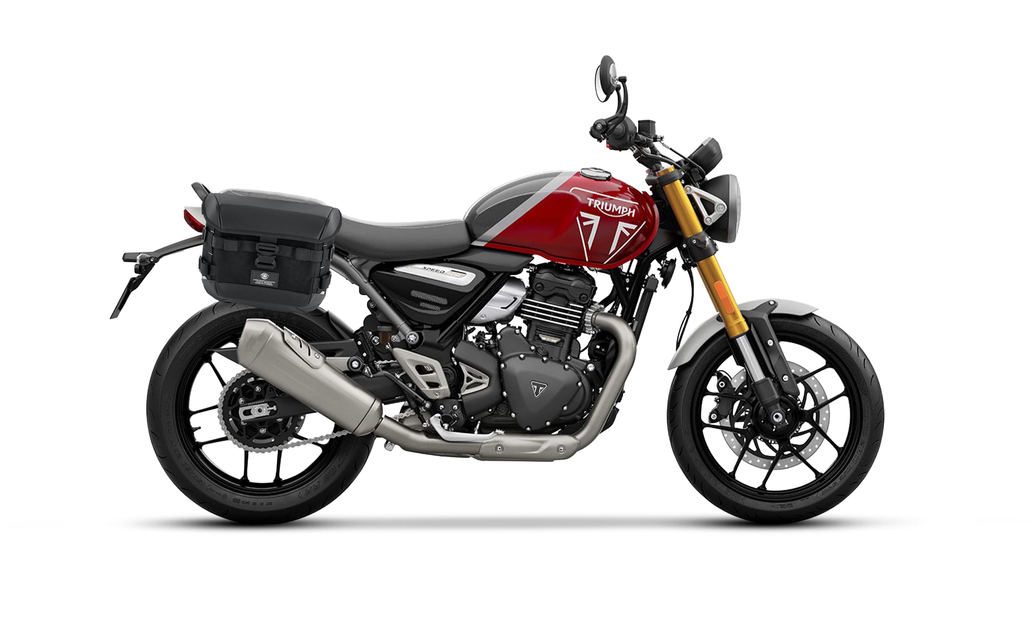 10L - Incognito Quick Mount Small Triumph Speed 400 Solo Saddlebag (Right Only) Bag on Bike @expand