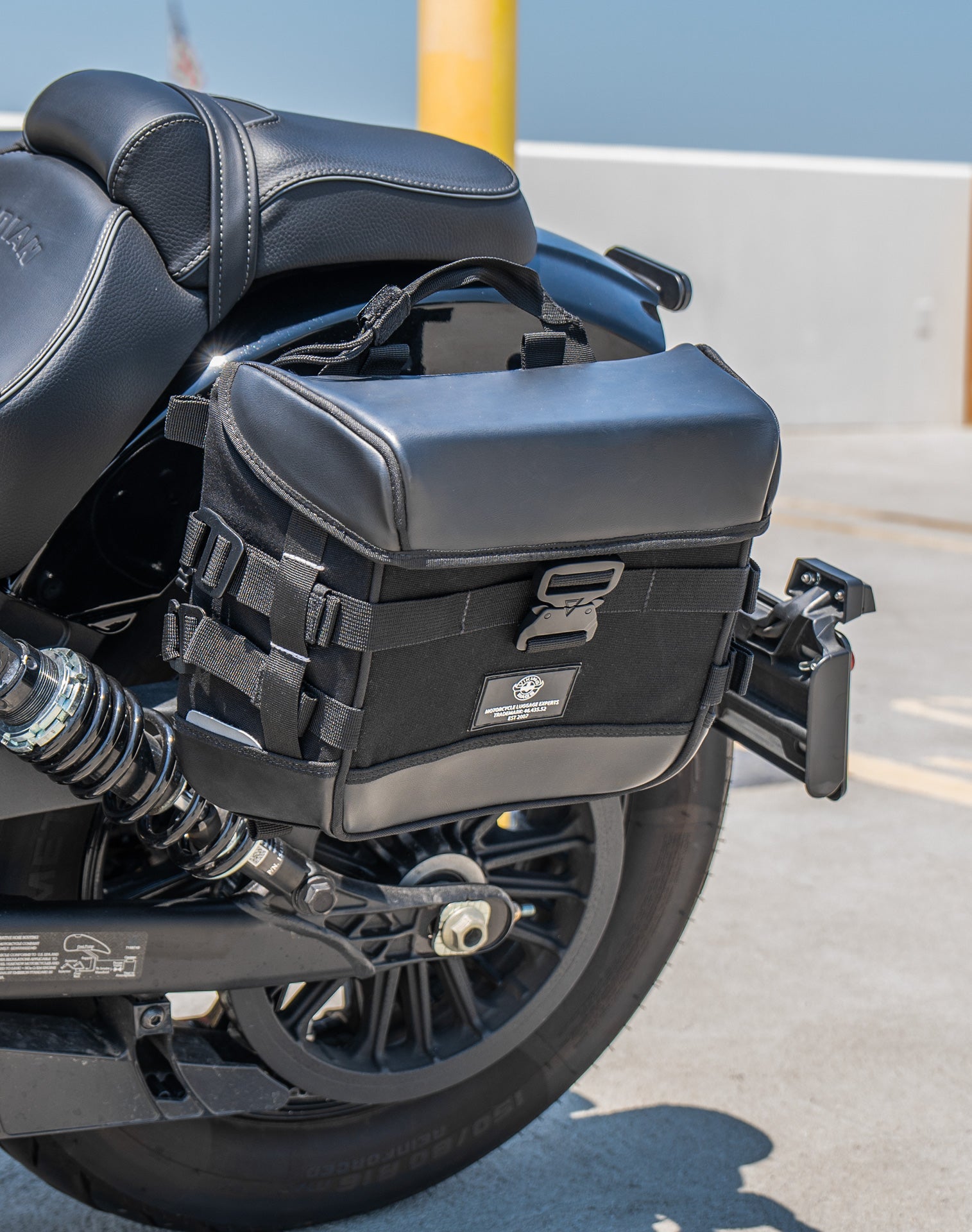 10L - Incognito Quick-Mount Small Indian 101 Scout Solo Saddlebag (Left Only) Life Style 3