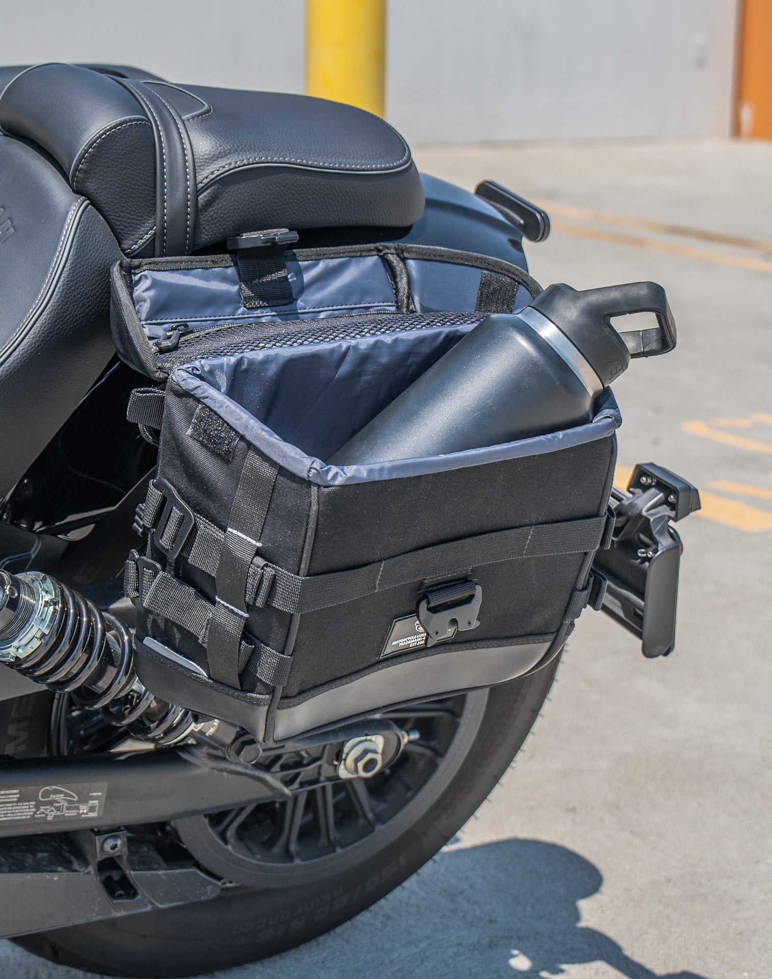 10L - Incognito Quick-Mount Small Indian 101 Scout Solo Saddlebag (Left Only) Life Style 4