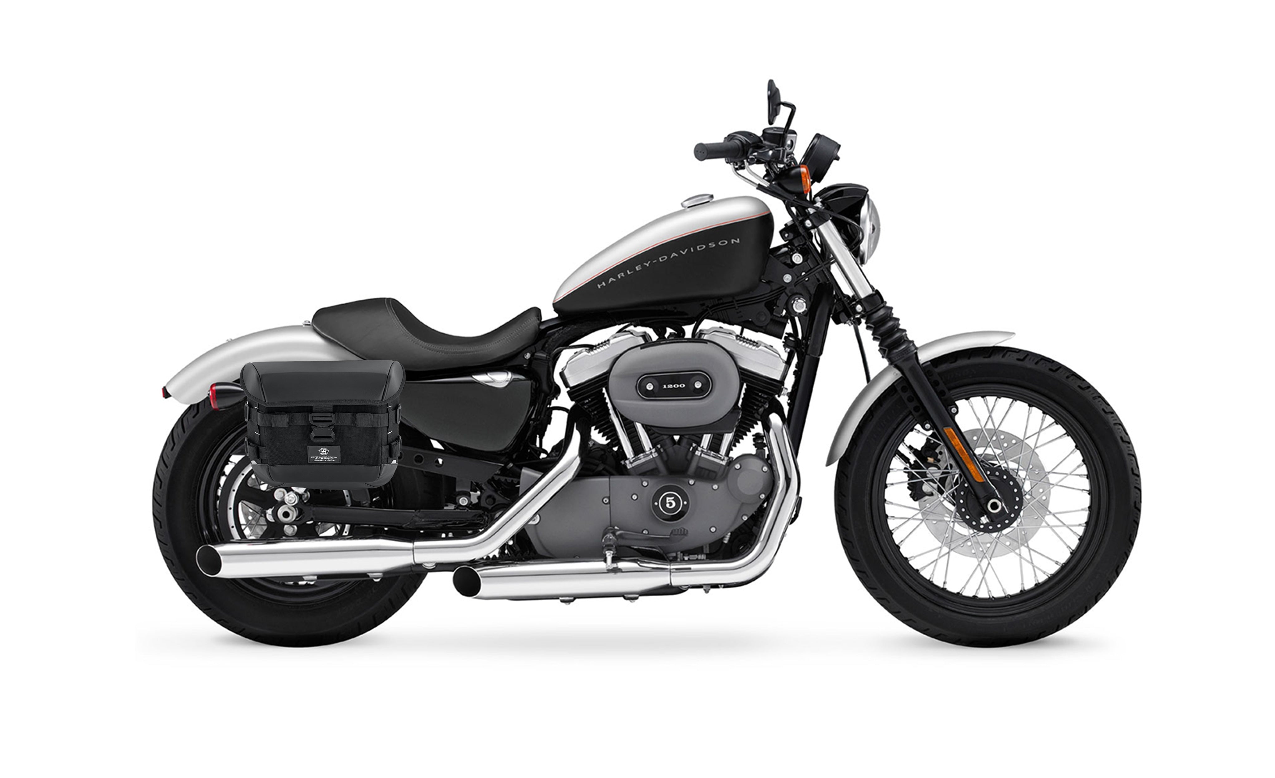 10L - Incognito Quick Mount Small Solo Motorcycle Saddlebag (Right Only) for Harley Sportster Nightster XL1200N Bag on bike @expand