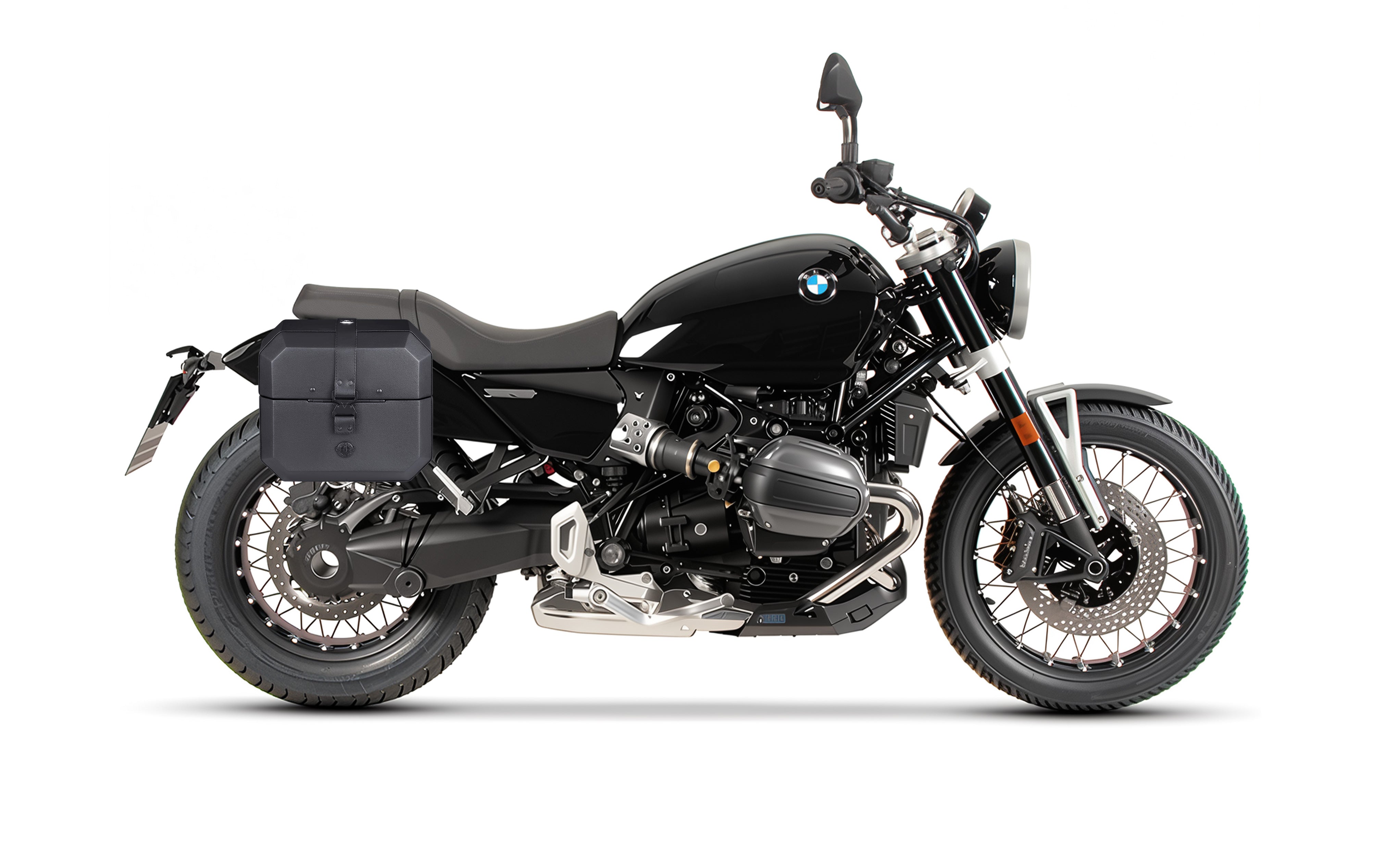 10L - Outlaw Quick-Mount Small BMW R12 Solo Hard Saddlebag (Right Only) Bag on Bike @expand