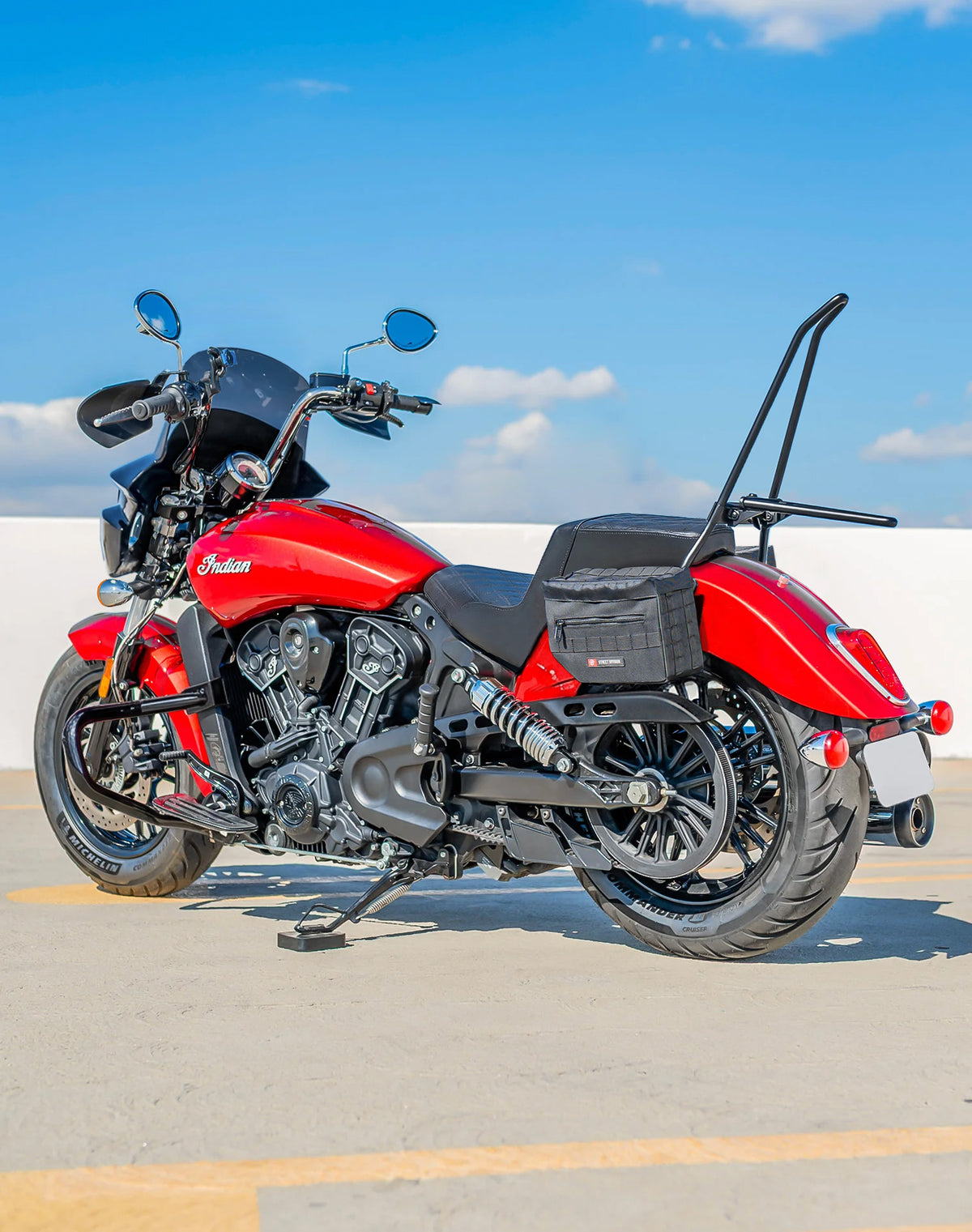 10L - Patriot Small Indian Scout Classic 2025+ Throw Over Saddlebags Lifestyle
