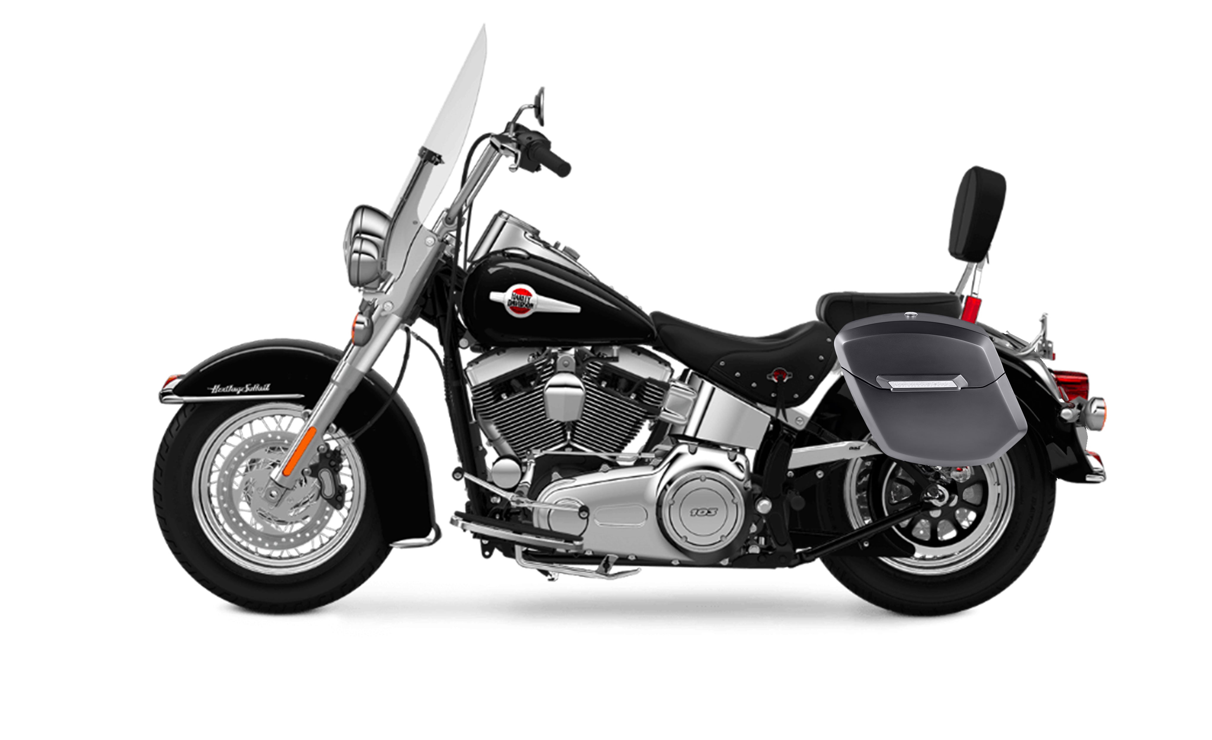 12L - Ironclad Quick Mount Medium Harley Heritage Classic FLSTC/I Matte Hard Solo Saddlebag (Left Only) @expand