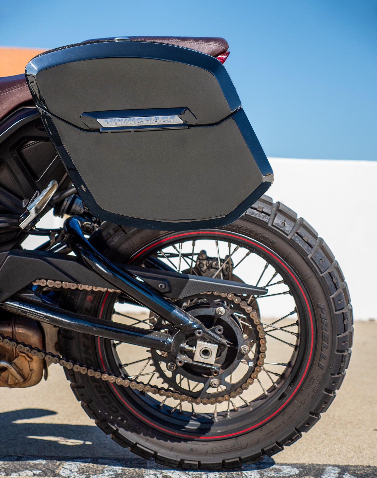 12L - Ironclad Quick Mount Medium Indian FTR 1200 Painted Hard Solo Saddlebag (Left Only) Lifestyle