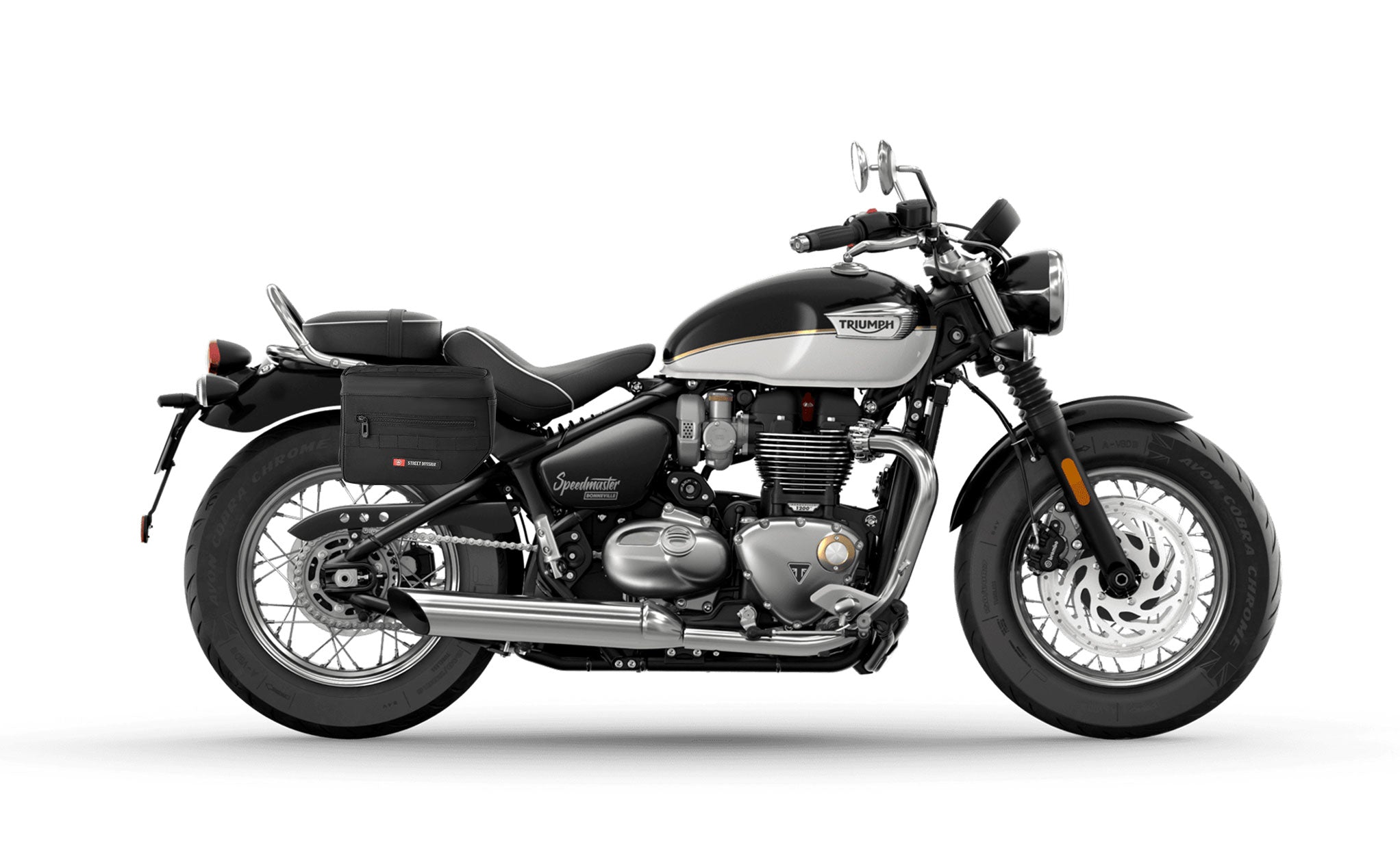 8L - Patriot Small Triumph Speedmaster 2018+ Motorcycle Throw Over Saddlebags Bag on Bike @expand