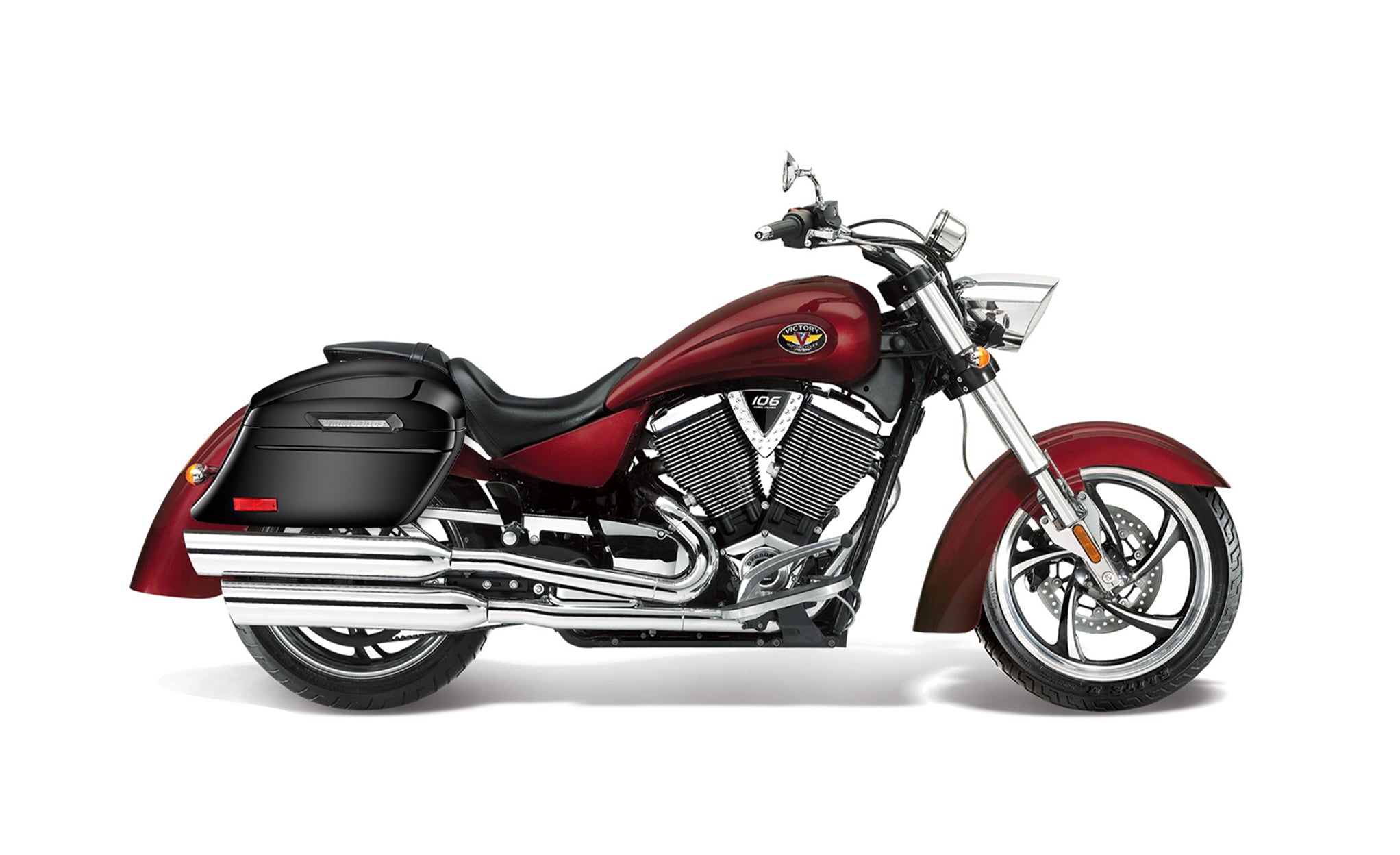 44L - Lamellar Stallion Extra Large Victory Kingpin Painted Motorcycle Hard Saddlebags Bag on Bike @expand