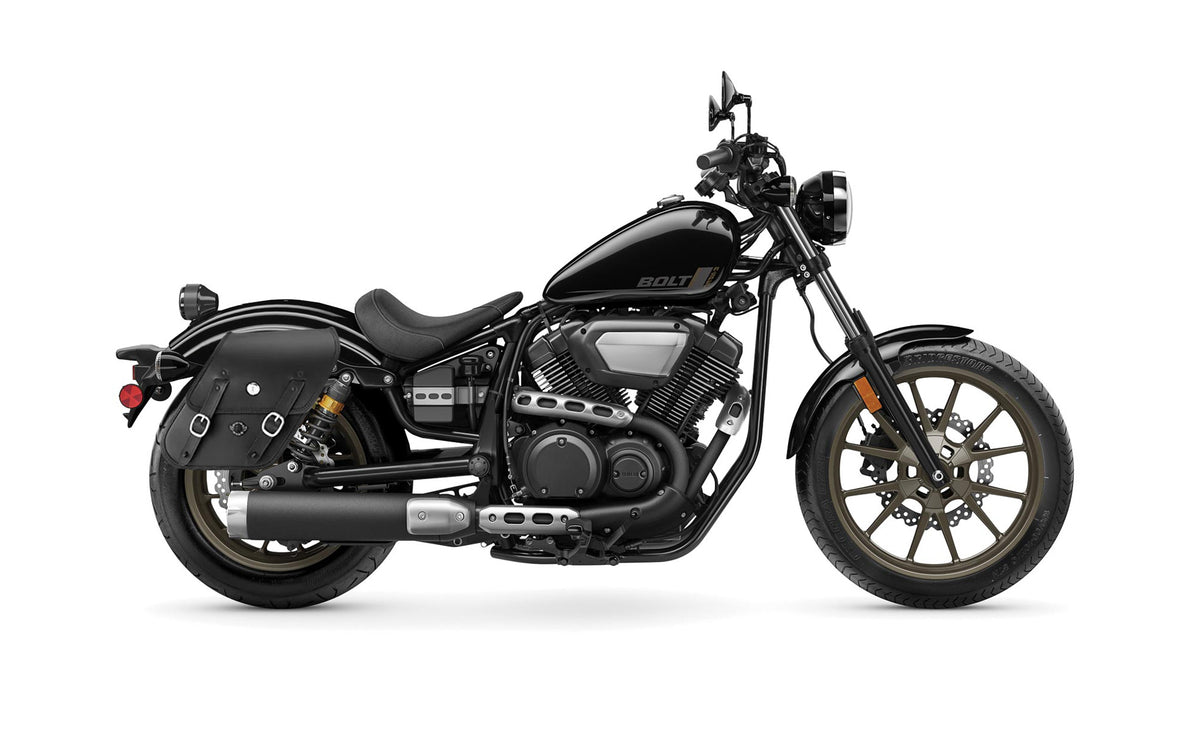 13L - Drifter Large Yamaha Bolt Specific Leather Motorcycle Saddlebags @expand