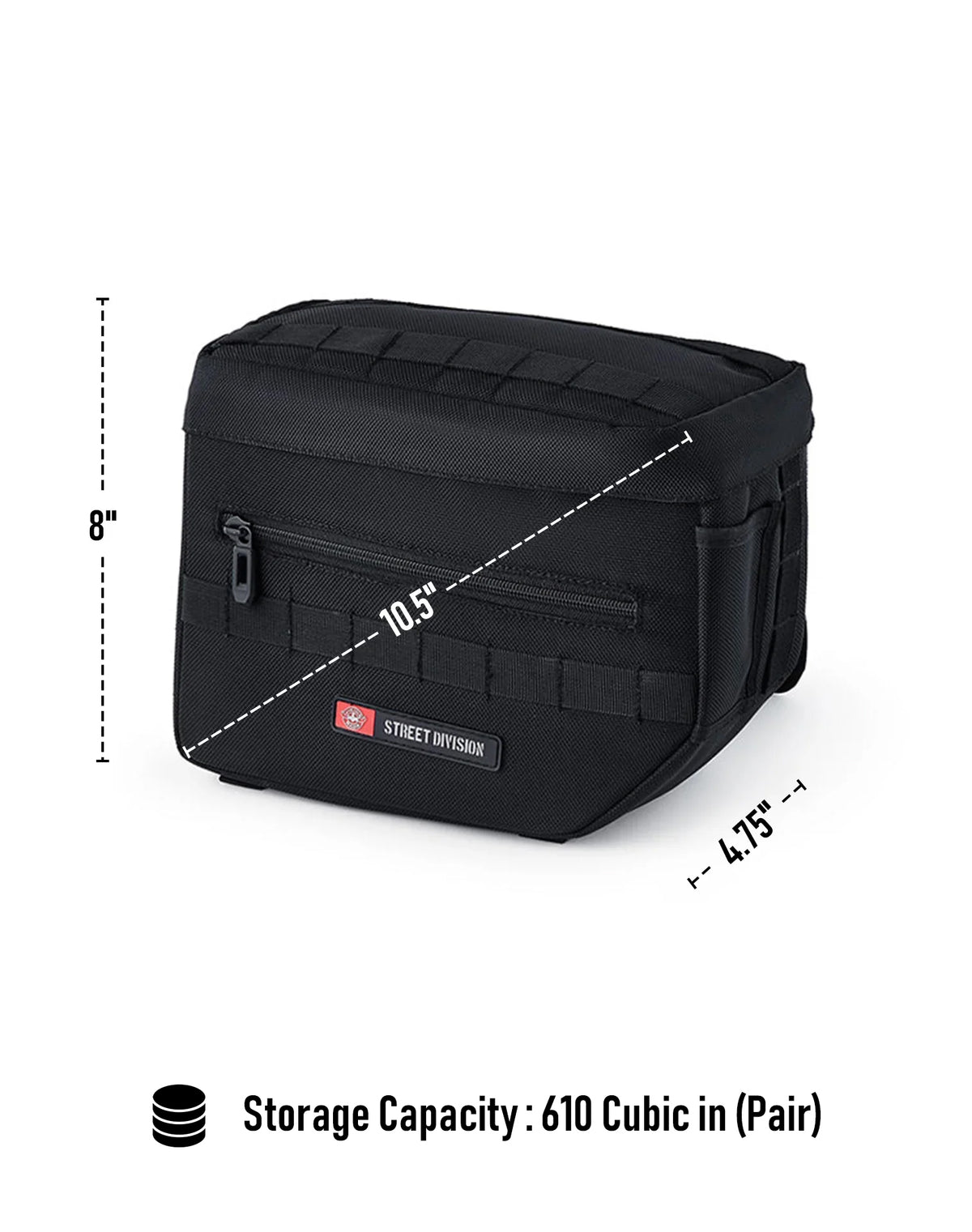 10L - Patriot Small Indian Scout Sixty Classic 2025+ Motorcycle Throw Over Saddlebags Storage Capacity