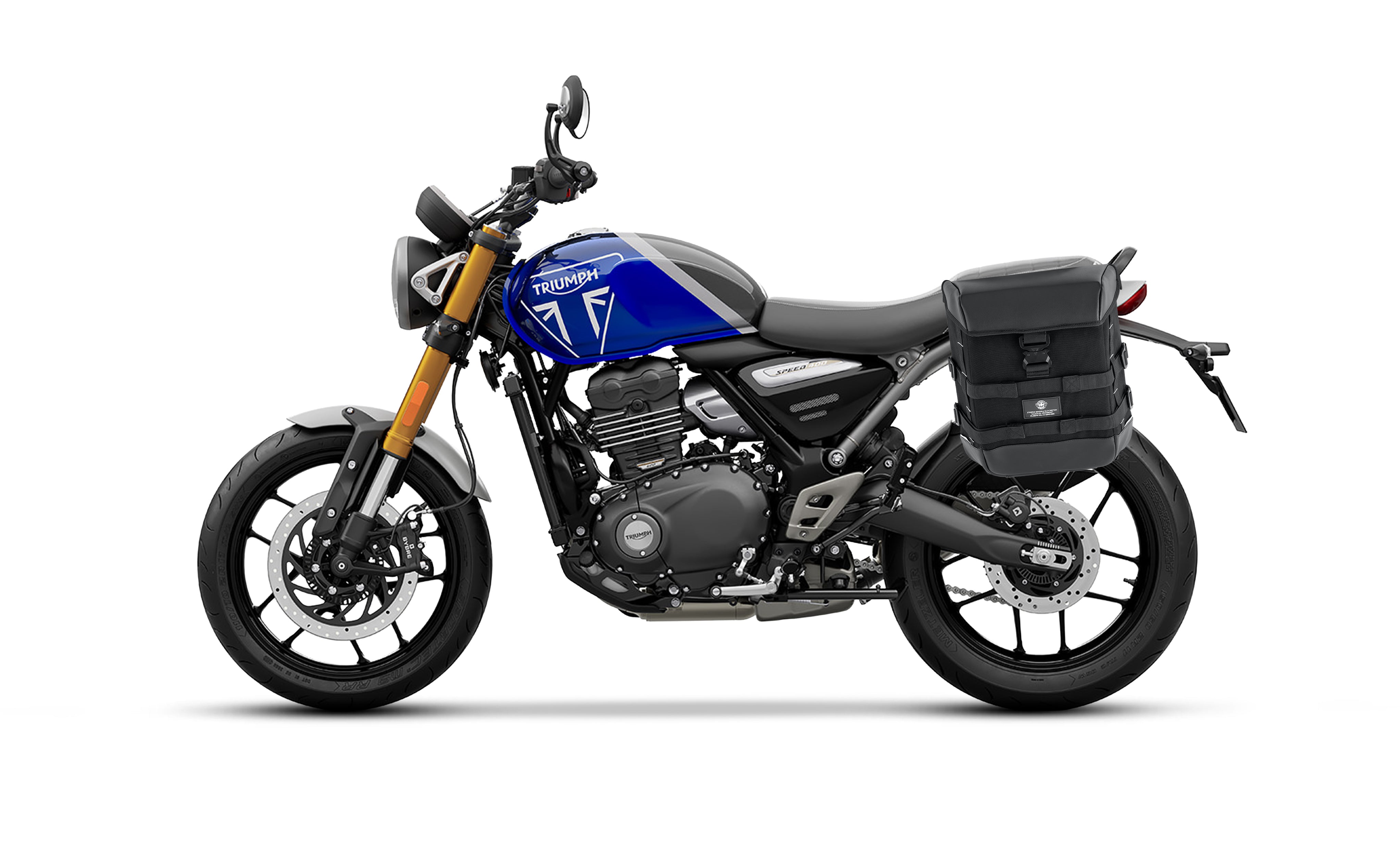 15L - Incognito Quick Mount Medium Triumph Speed 400 Solo Saddlebag (Left Only) Bag on Bike @expand