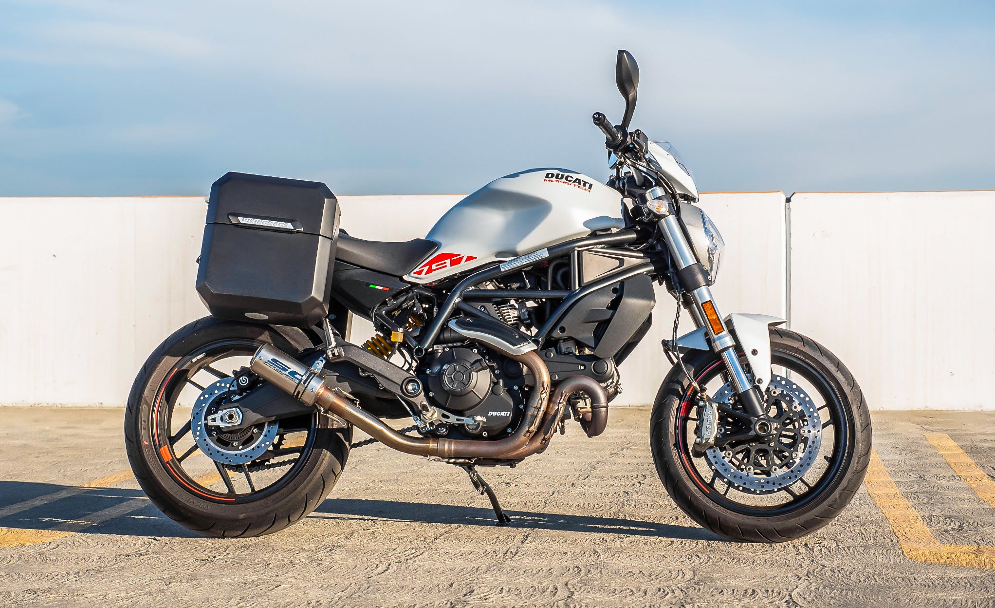 15L - Outlaw Quick Mount Medium Ducati Monster 797 Matte Hard Solo Saddlebag (Right Only) @expand