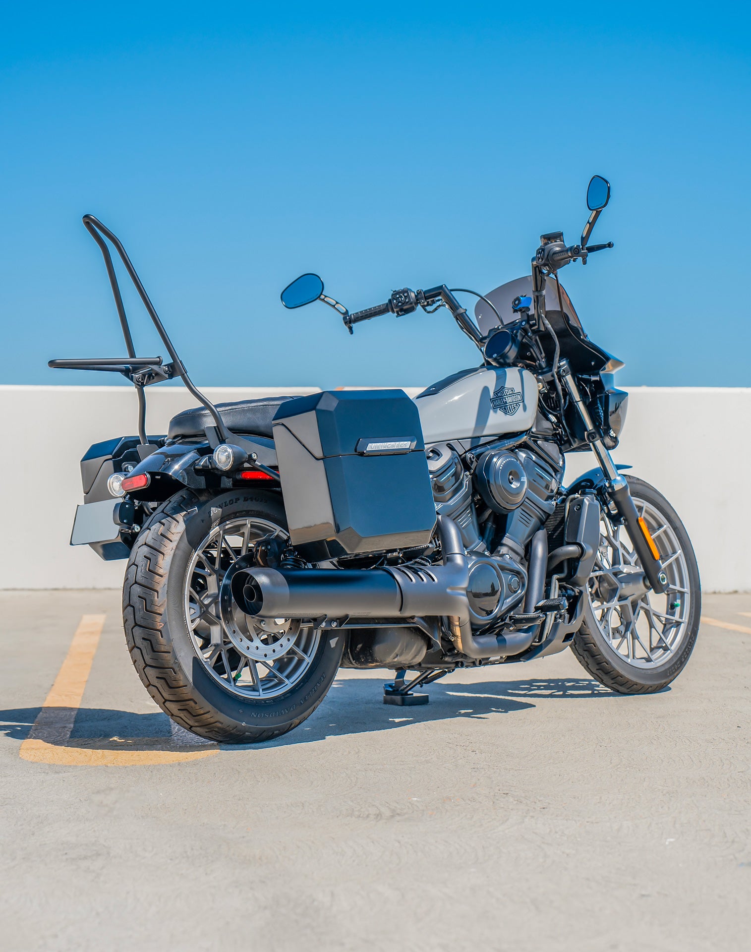15L - Outlaw Quick Mount Medium Harley Nightster RH975/S Painted Solo Saddlebag (Right Only) Lifestyle