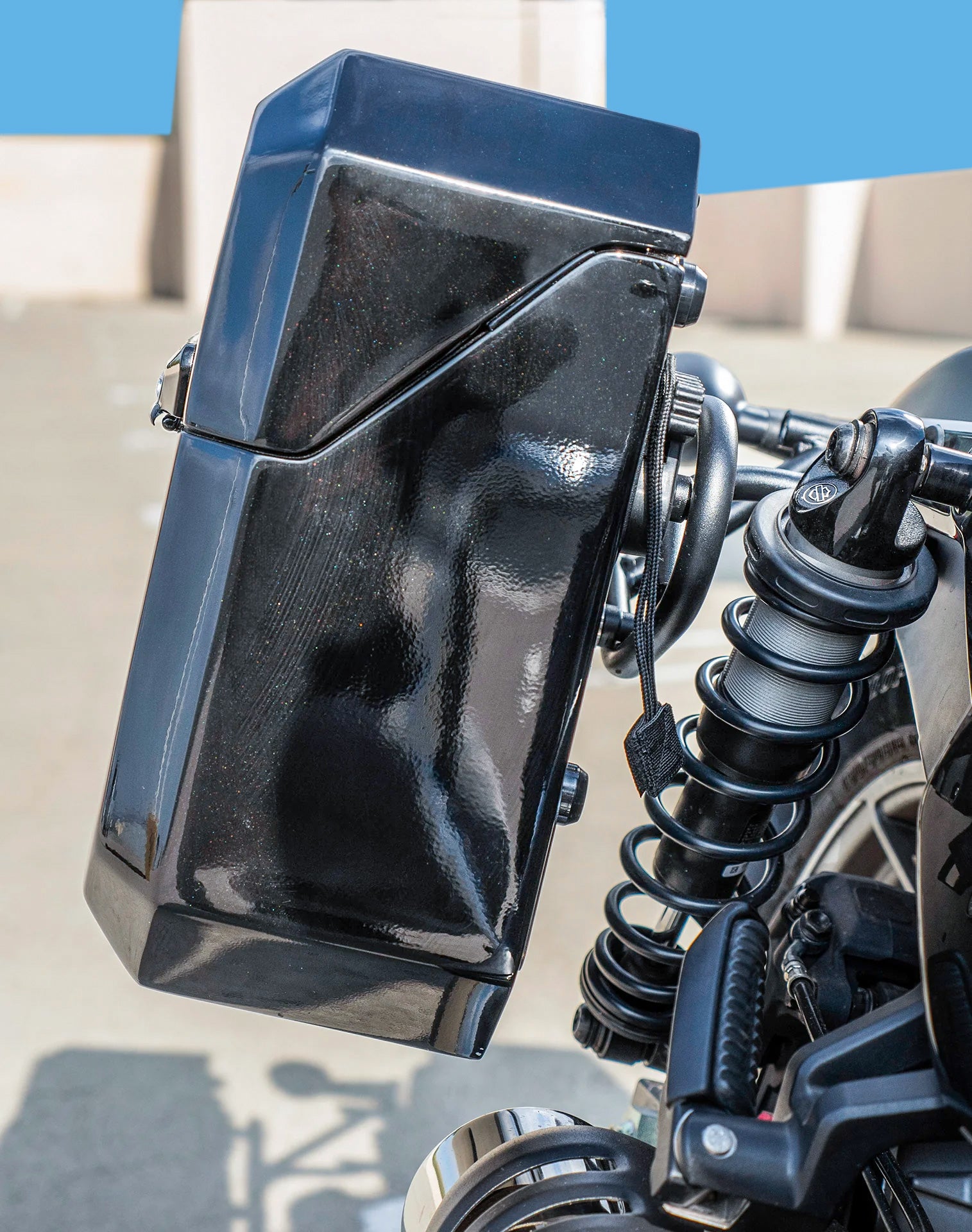 15L - Outlaw Quick Mount Medium Harley Nightster RH975/S Painted Solo Saddlebag (Right Only) Lifestyle