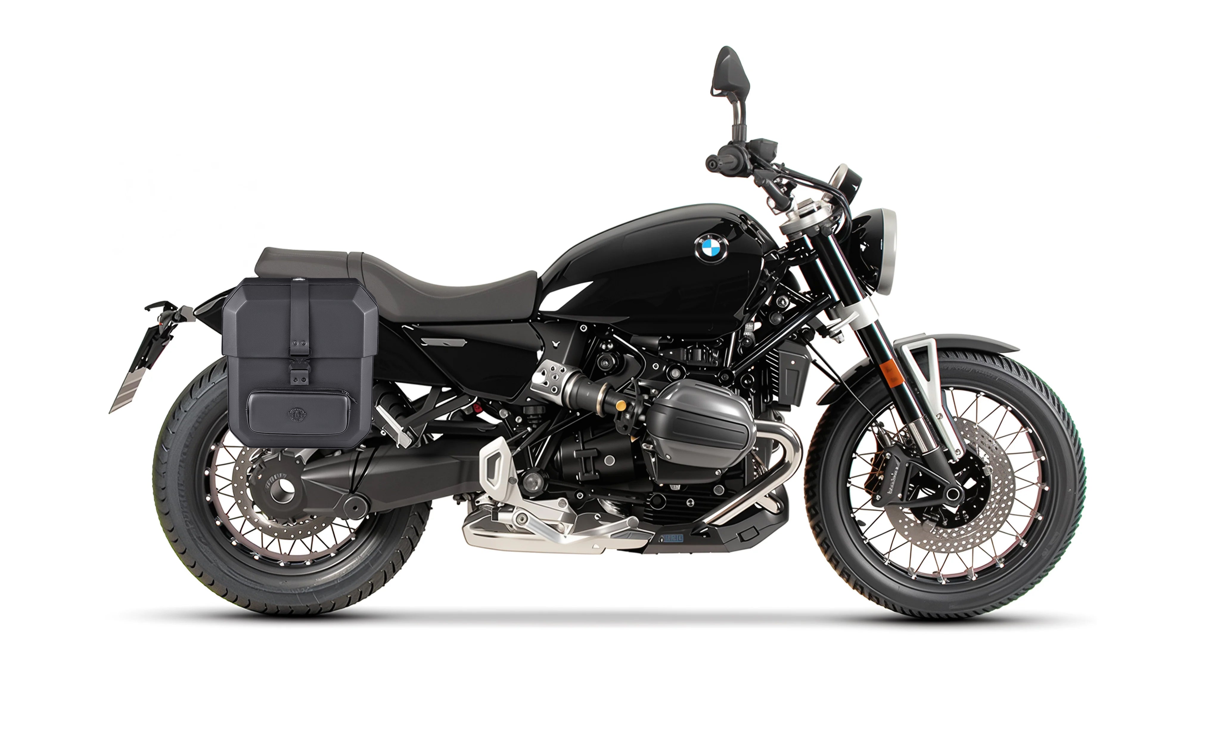 15L - Outlaw Quick Mount Medium BMW R12 Hard Solo Saddlebag (Right Only) Bag on Bike @expand