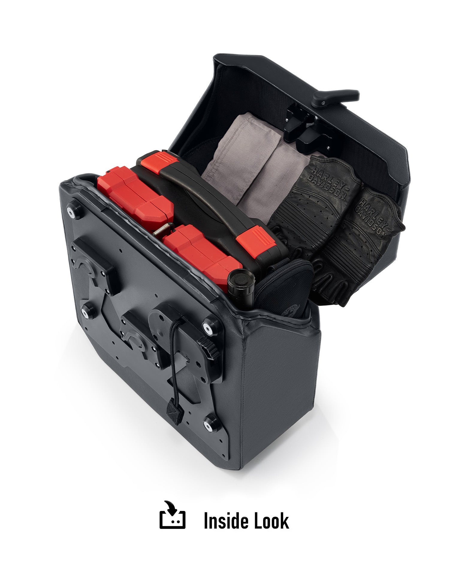 15L - Outlaw Quick Mount Medium BMW R12 Hard Solo Saddlebag (Right Only) Inside Look