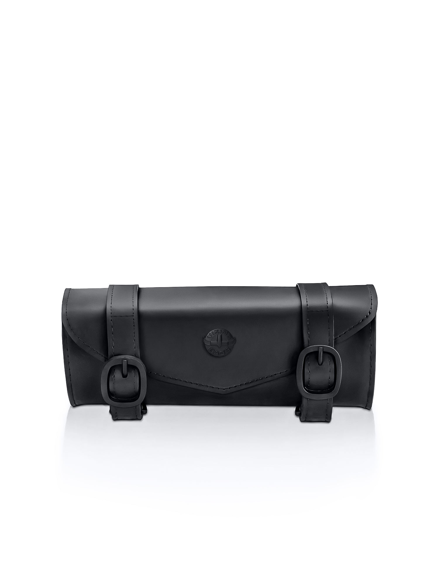 1L - Dark Age Plain Yamaha Leather Motorcycle Roll Bag Front View