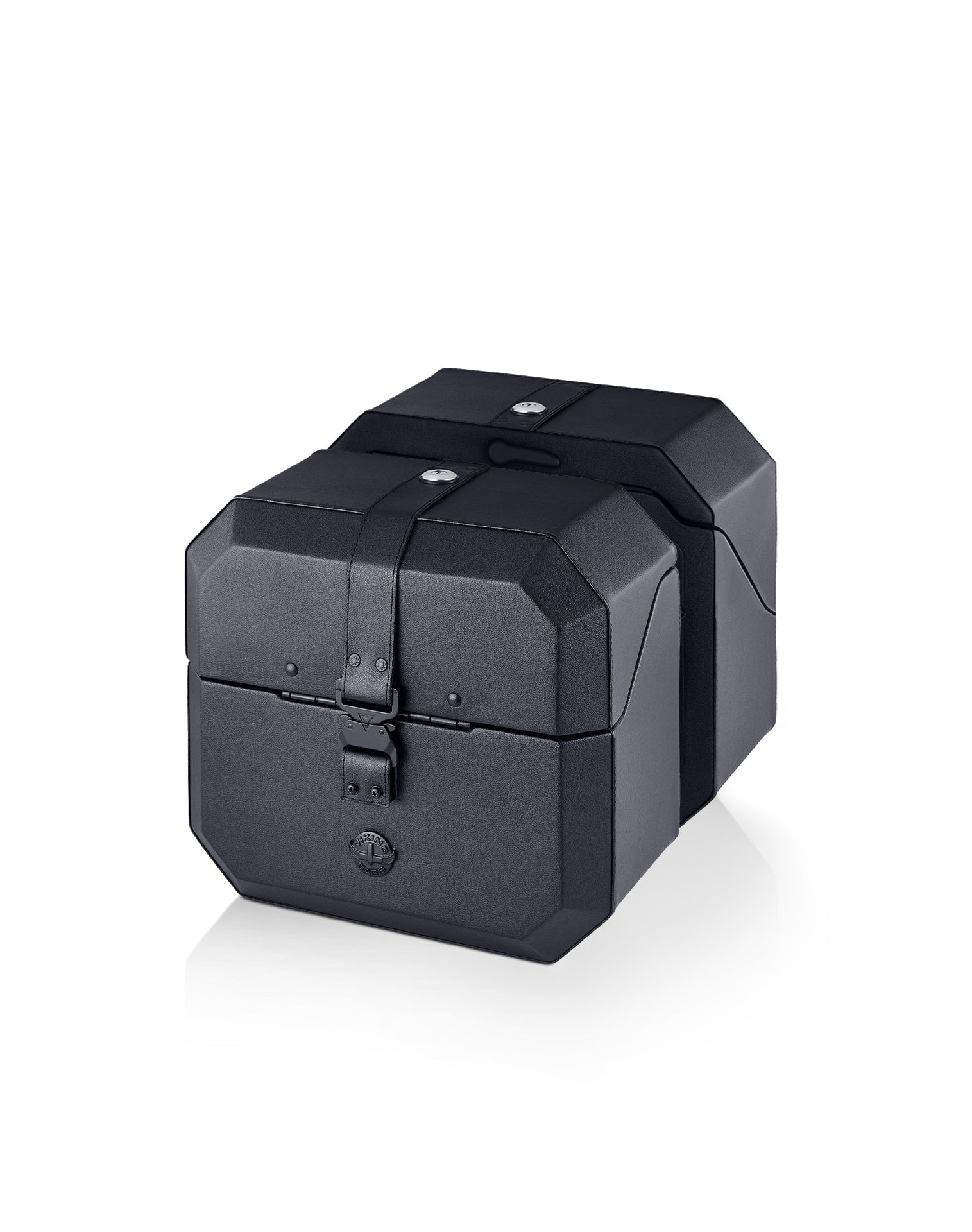 20L - Outlaw Quick-Mount Small Indian Sport Scout Leather Wrapped Hard Saddlebags Main View