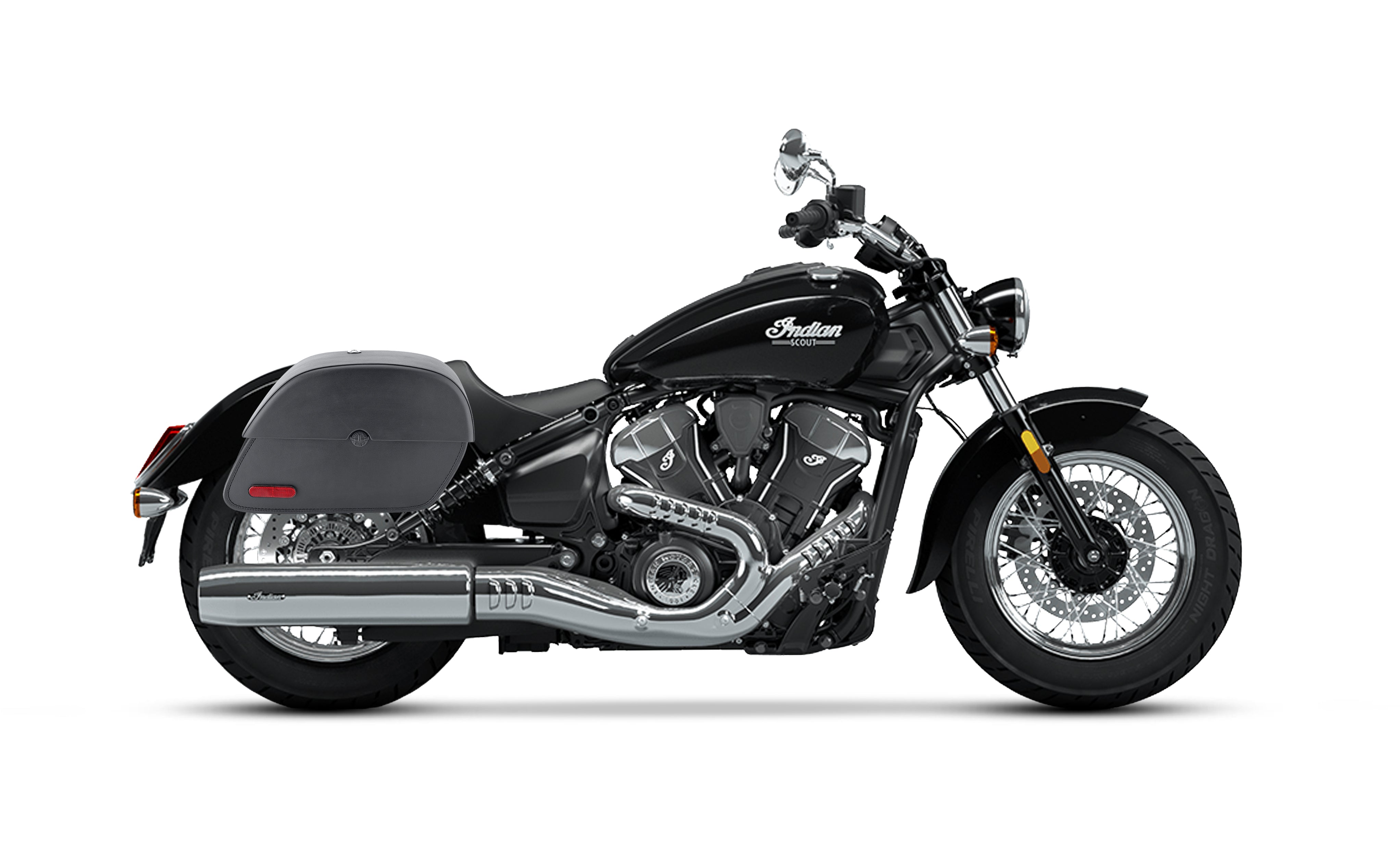 28L - Panzer Quick-Mount Medium Indian Scout Classic Motorcycle Saddlebags Bag on Bike @expand