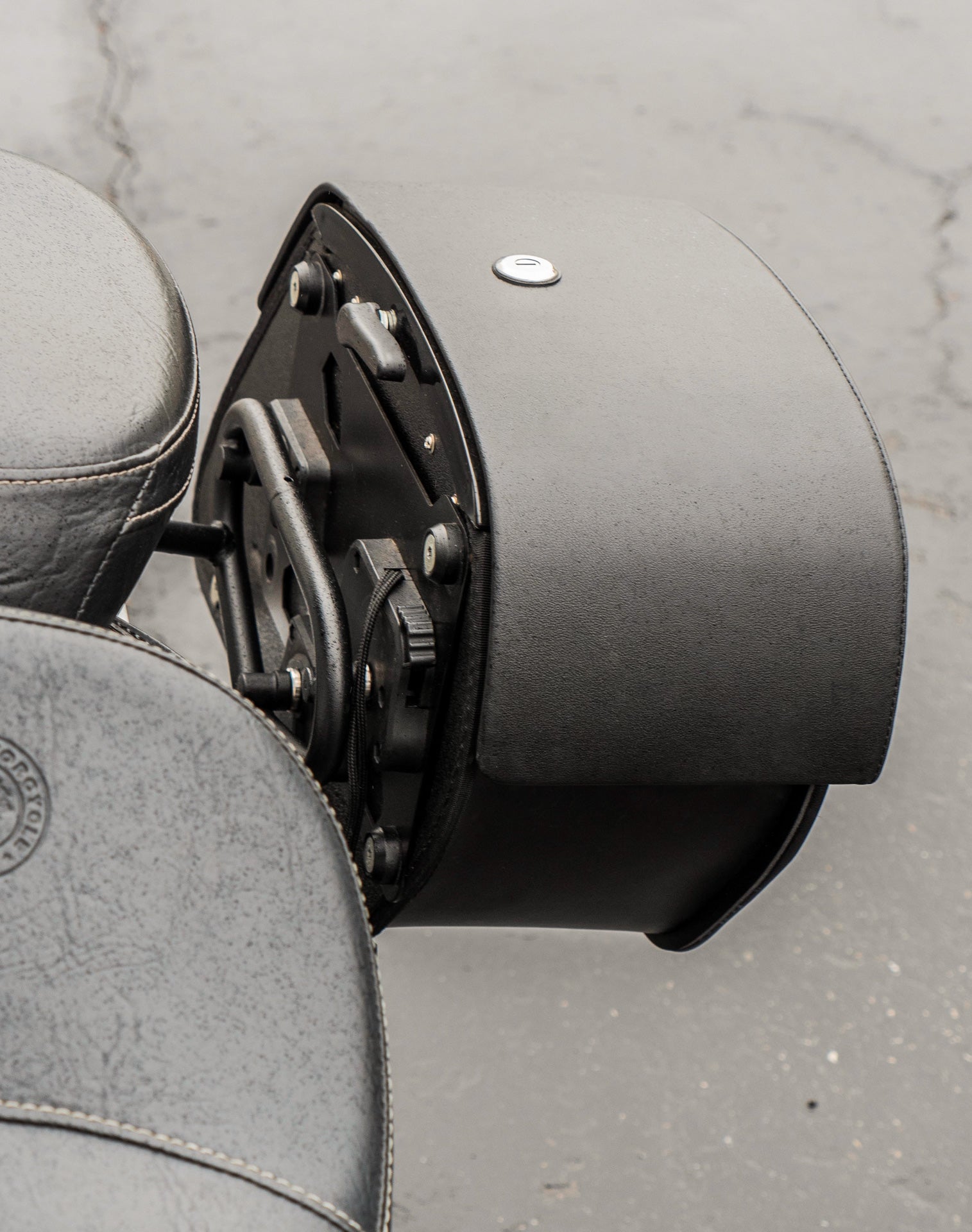 28L - Panzer Quick-Mount Medium Indian Scout Classic Motorcycle Saddlebags Lifestyle