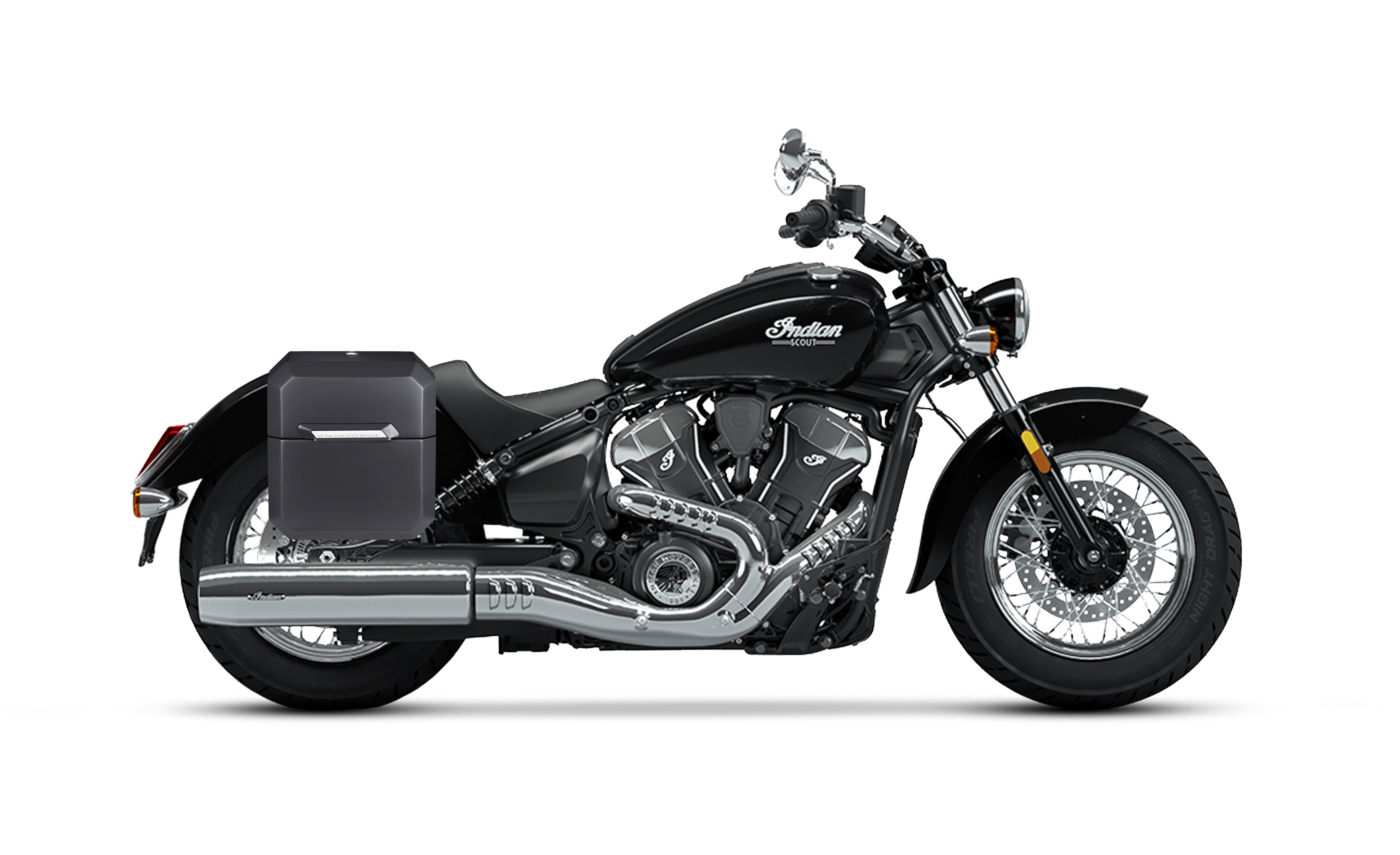 30L - Outlaw Quick-Mount Medium Indian Scout Classic Matte Hard Saddlebags Bag on Bike @expand