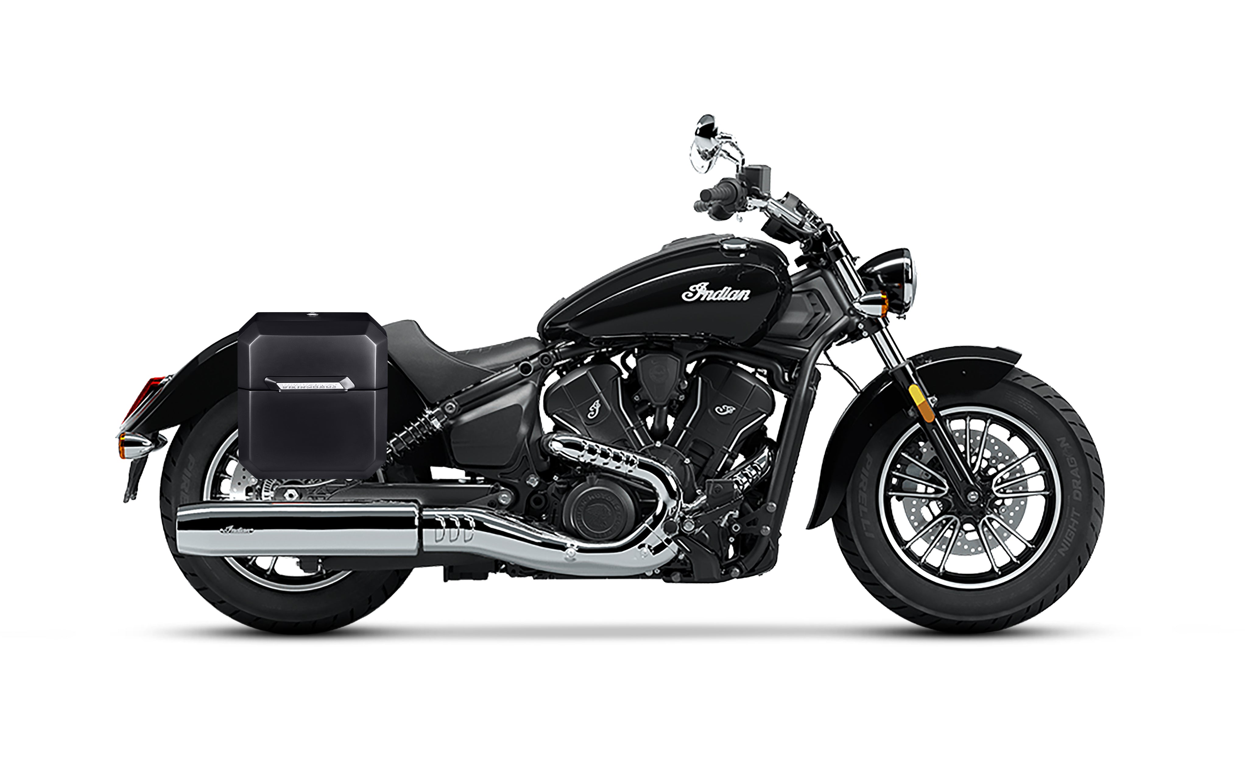 30L - Outlaw Quick-Mount Medium Indian Scout Sixty Classic Painted Hard Saddlebags Bag on Bike @expand