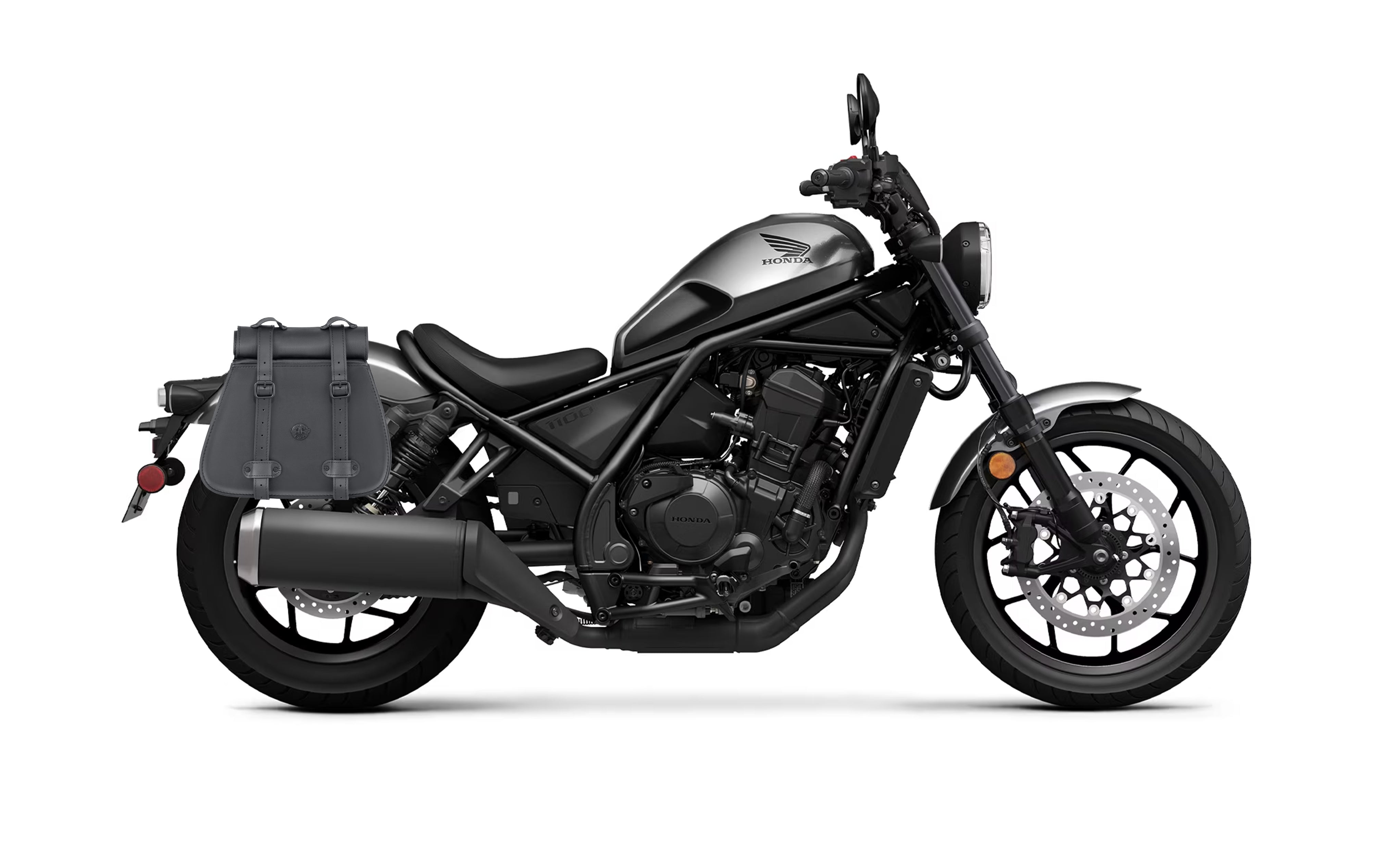 30L - SpiritBlade Roll-Top Large Honda Rebel 1100 CMX1100 Motorcycle Leather Saddlebags Bag on Bike @expand