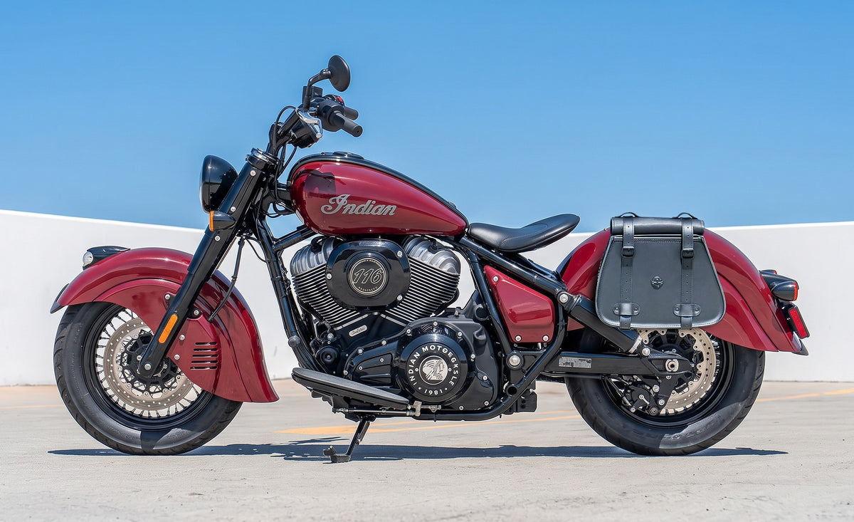 30L - SpiritBlade Roll-Top Large 2026 Indian Chief Vintage Leather Saddlebags Lifestyle @expand