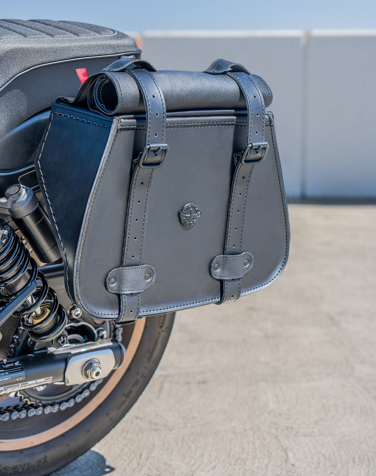 30L - SpiritBlade Roll-Top Large Honda Rebel 1100 CMX1100 Motorcycle Leather Saddlebags Lifestyle