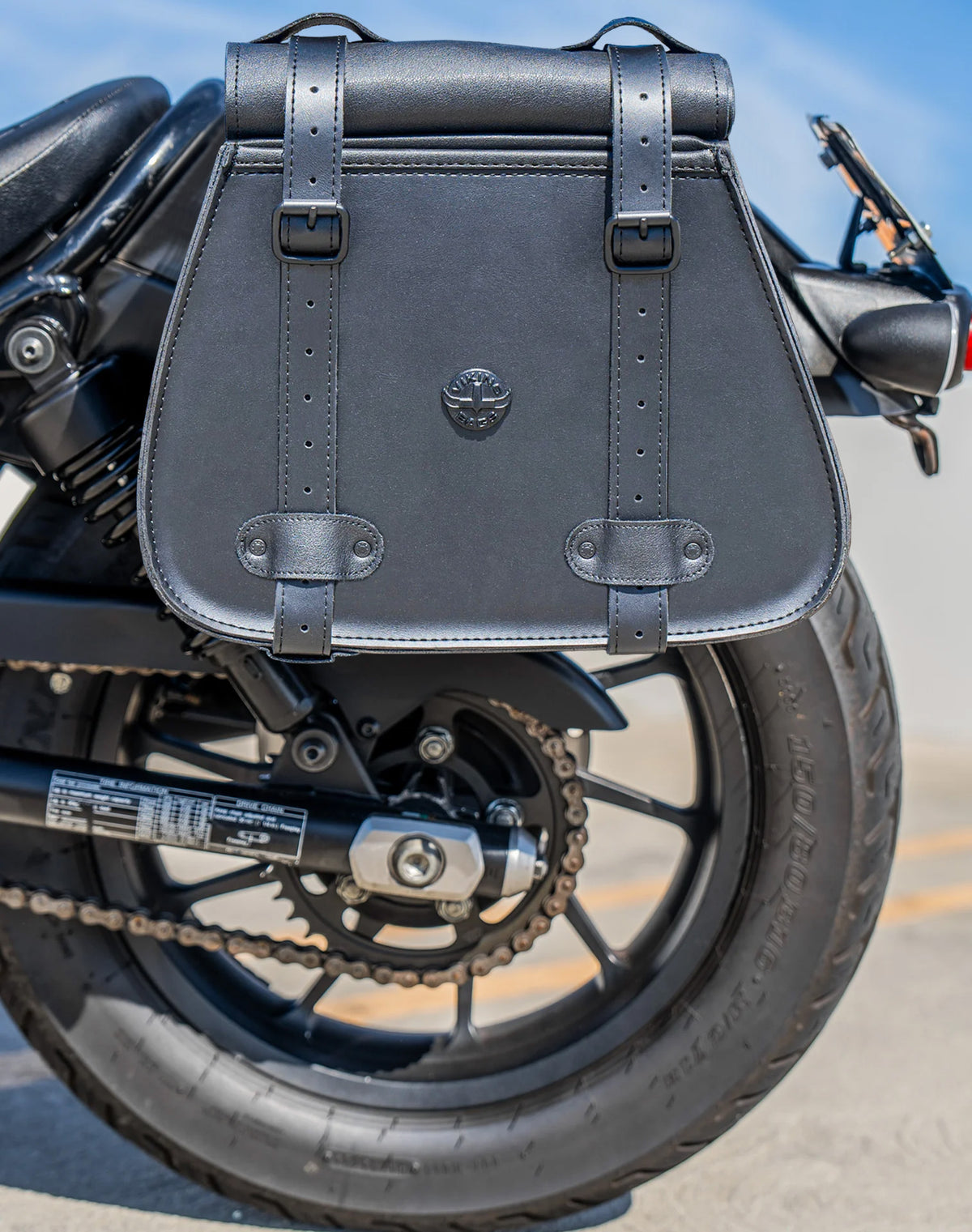 30L - SpiritBlade Roll-Top Large Honda Rebel 500 Motorcycle Leather Saddlebags Lifestyle