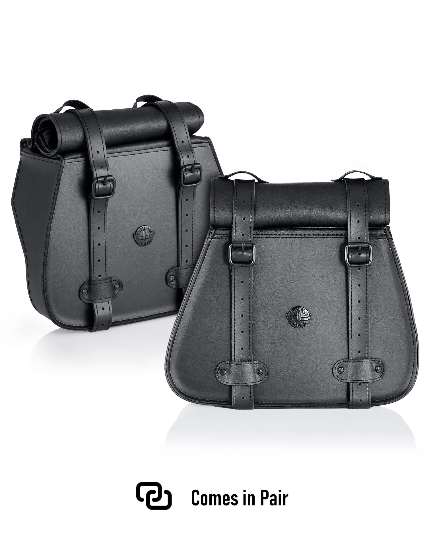 30L - SpiritBlade Roll-Top Large Indian Scout Bobber Motorcycle Leather Saddlebags Comes in Pair