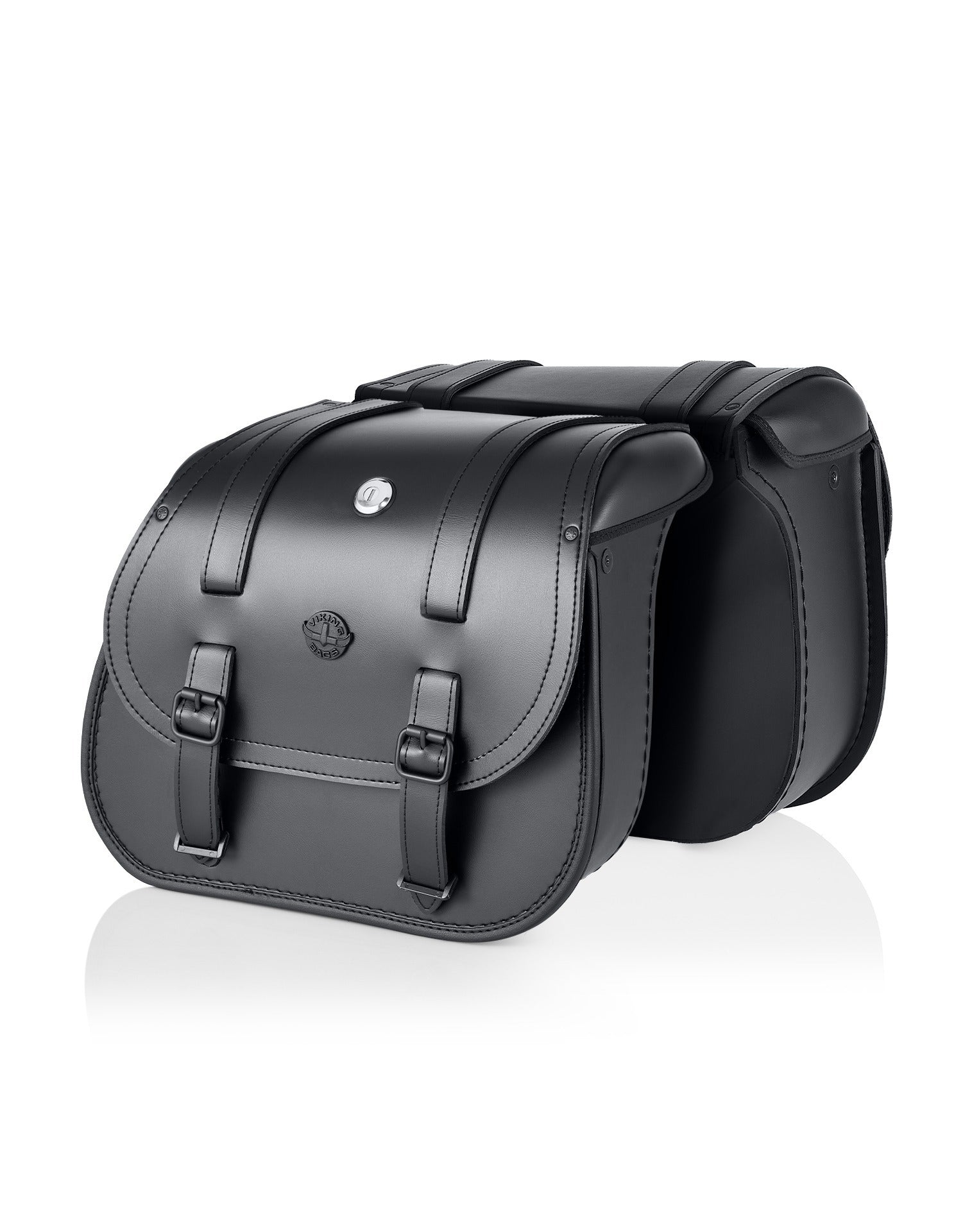 30L - Wraith Large Quick-Mount Shock Cutout Leather Saddlebags For Harley Dyna Fat Bob FXDF/SE Main View