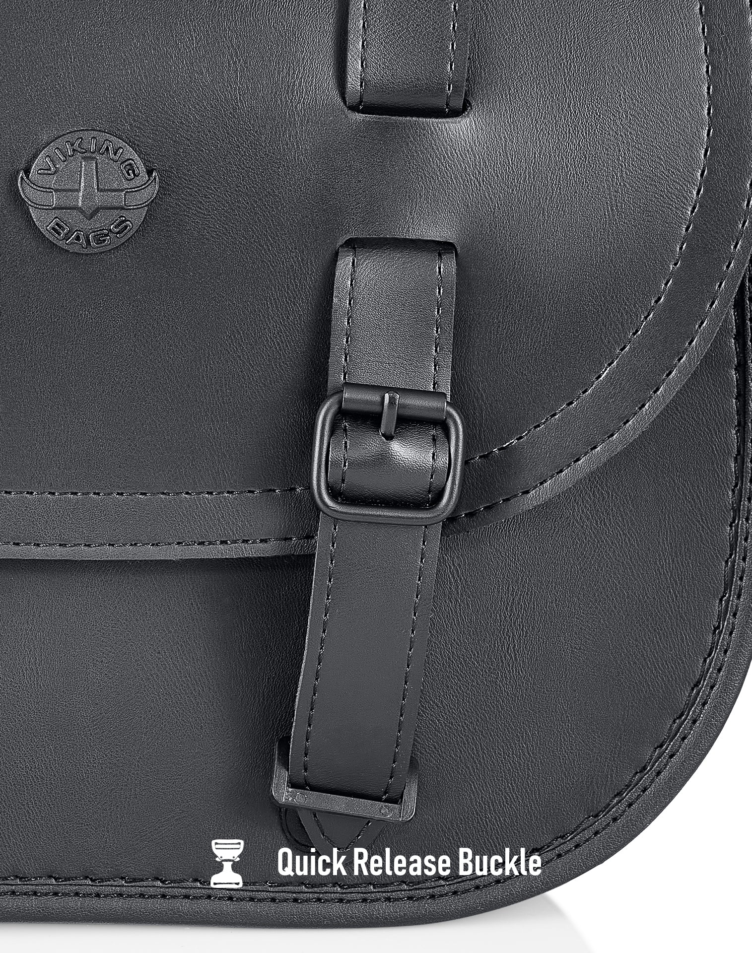 30L - Wraith Large Quick-Mount Shock Cutout Leather Saddlebags For Harley Dyna Fat Bob FXDF/SE Quick Release Buckle