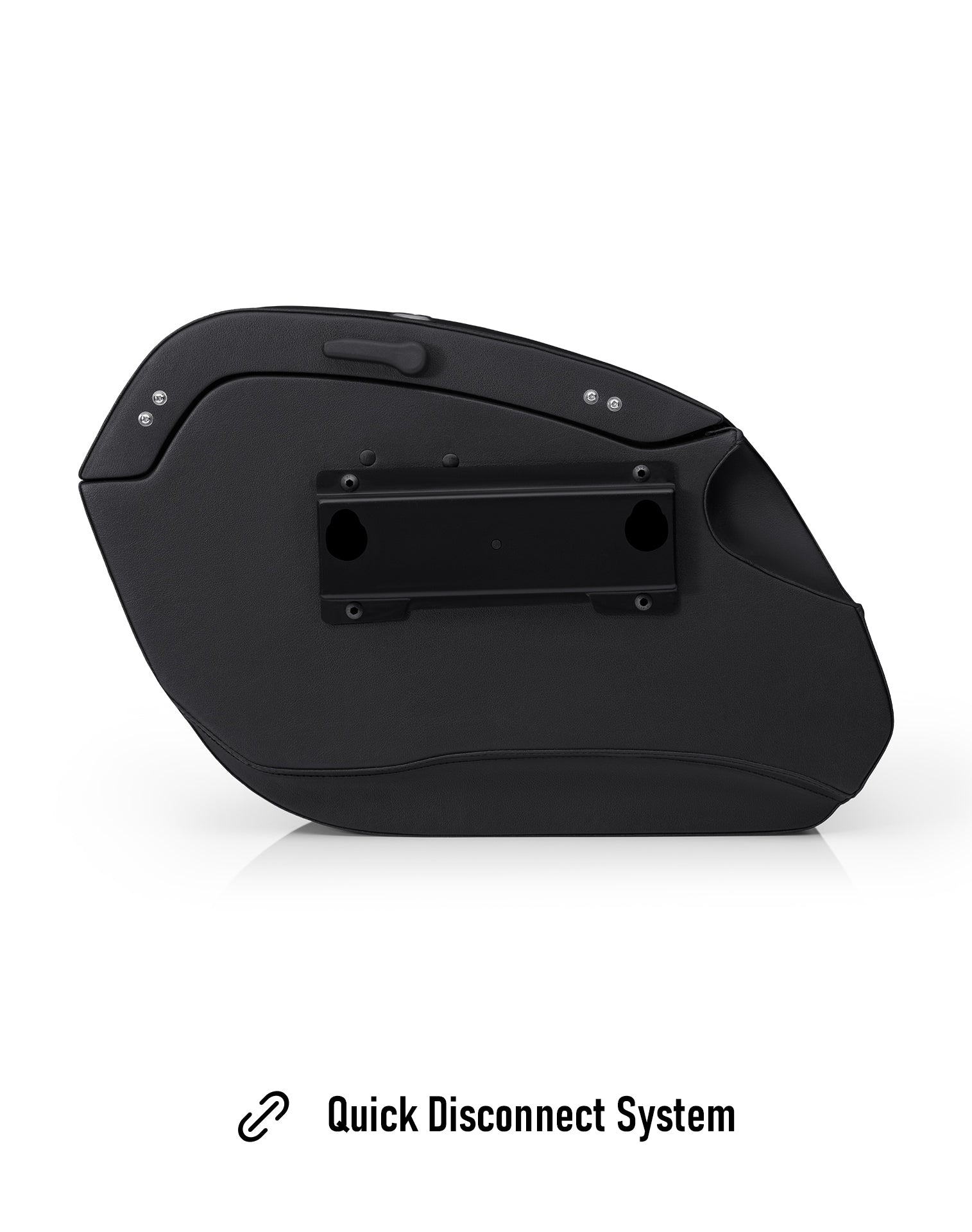 32L - Darkin Large Quick Mount Leather Wrapped Hard Saddlebags for Harley Softail Super Glide FXD