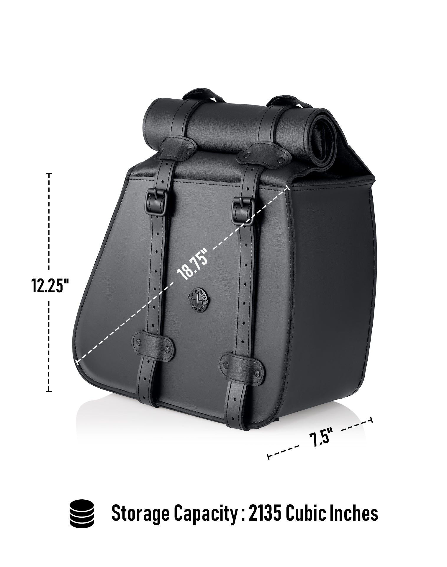 35L - Void Large Roll-Top Shock-Cut Saddlebags For Harley Sportster Super Low XL1200T Storage Capacity