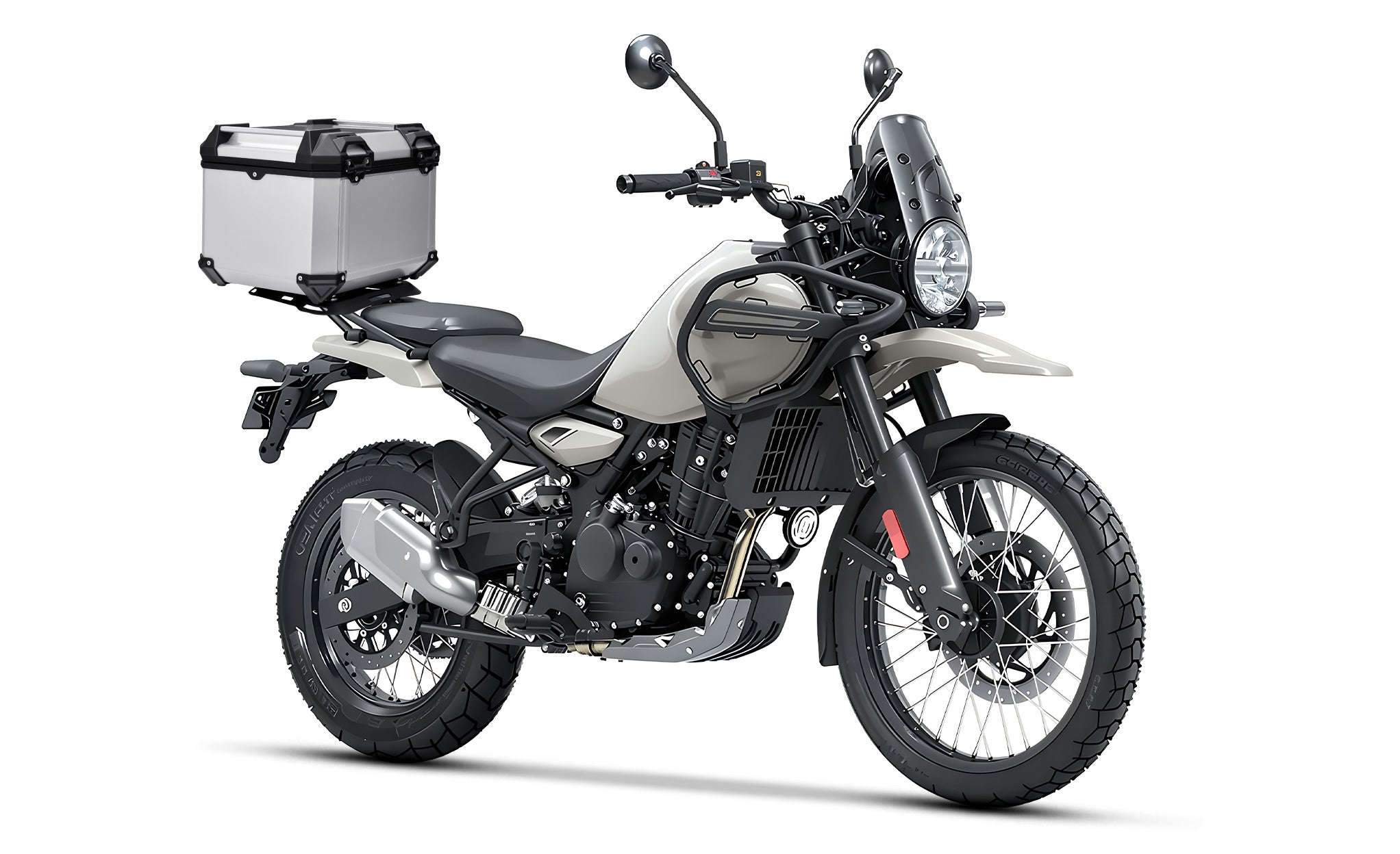 38L - Apex XL Royal Enfield 450 Aluminum Top Case Silver @expand