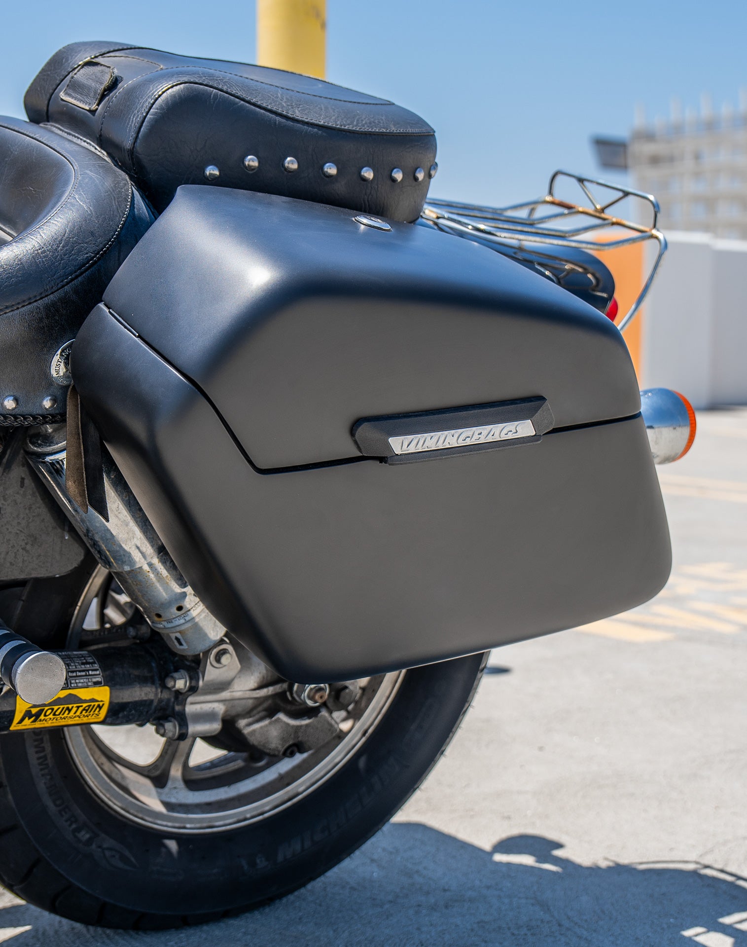 38L - Baldur XL Shock Cut-Out Honda Shadow 1100 Spirit Matte Hard Saddlebags v3