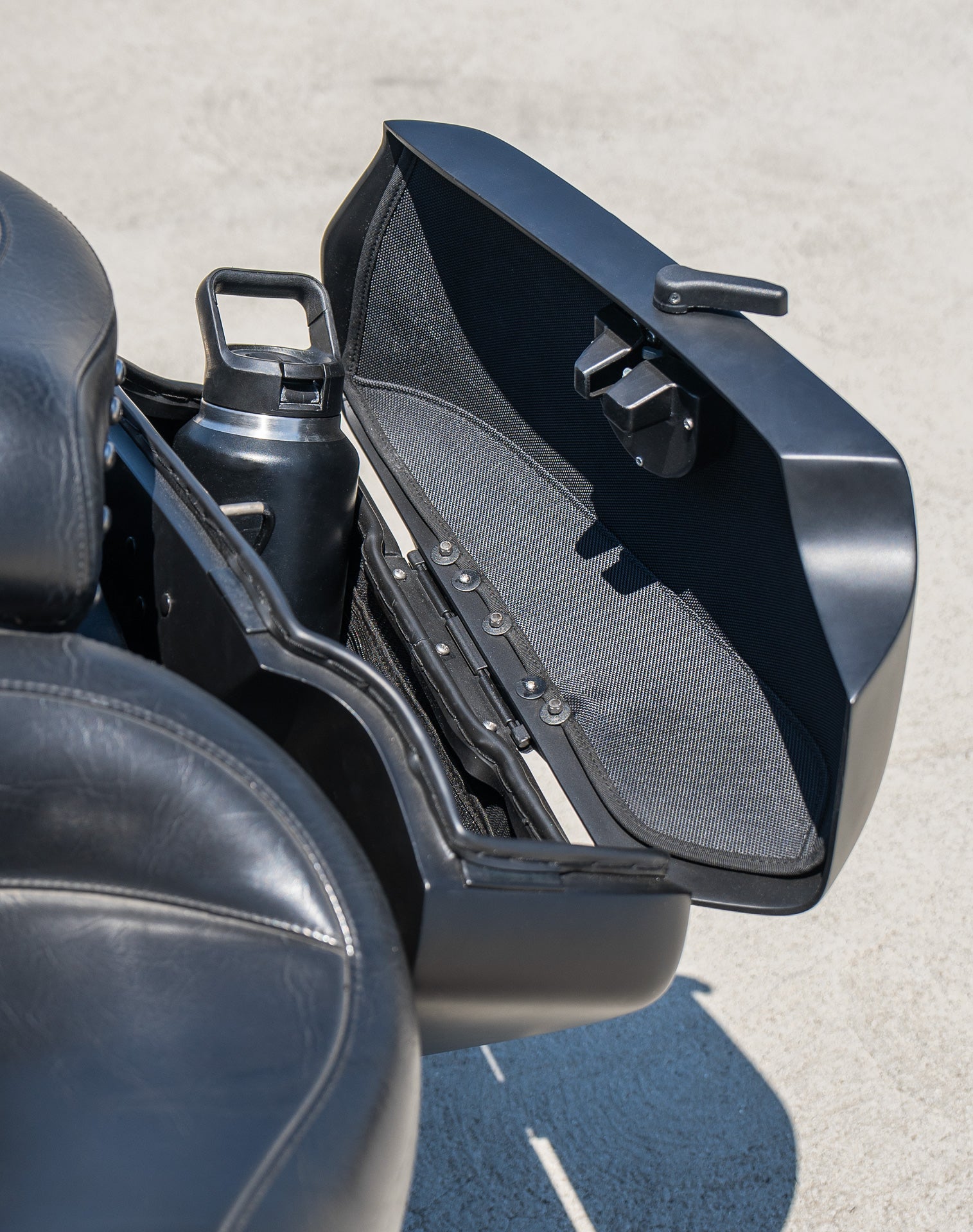 38L - Baldur XL Shock Cut-Out Honda Shadow 1100 Spirit Matte Hard Saddlebags v4