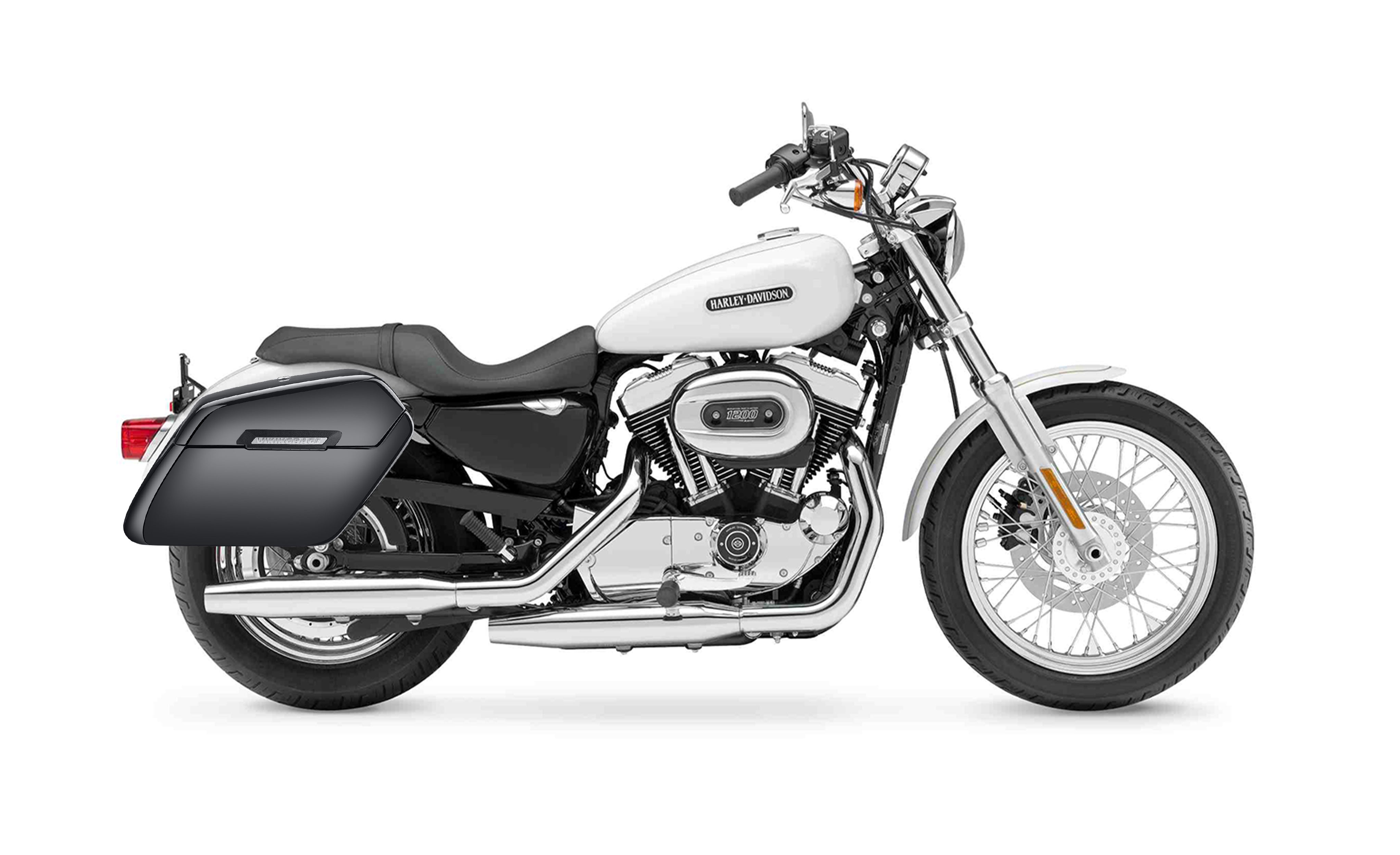 38L - Baldur XL Shock Cutout Harley Sportster 1200 Low XL1200L Painted Hard Saddlebags Bag on Bike @expand