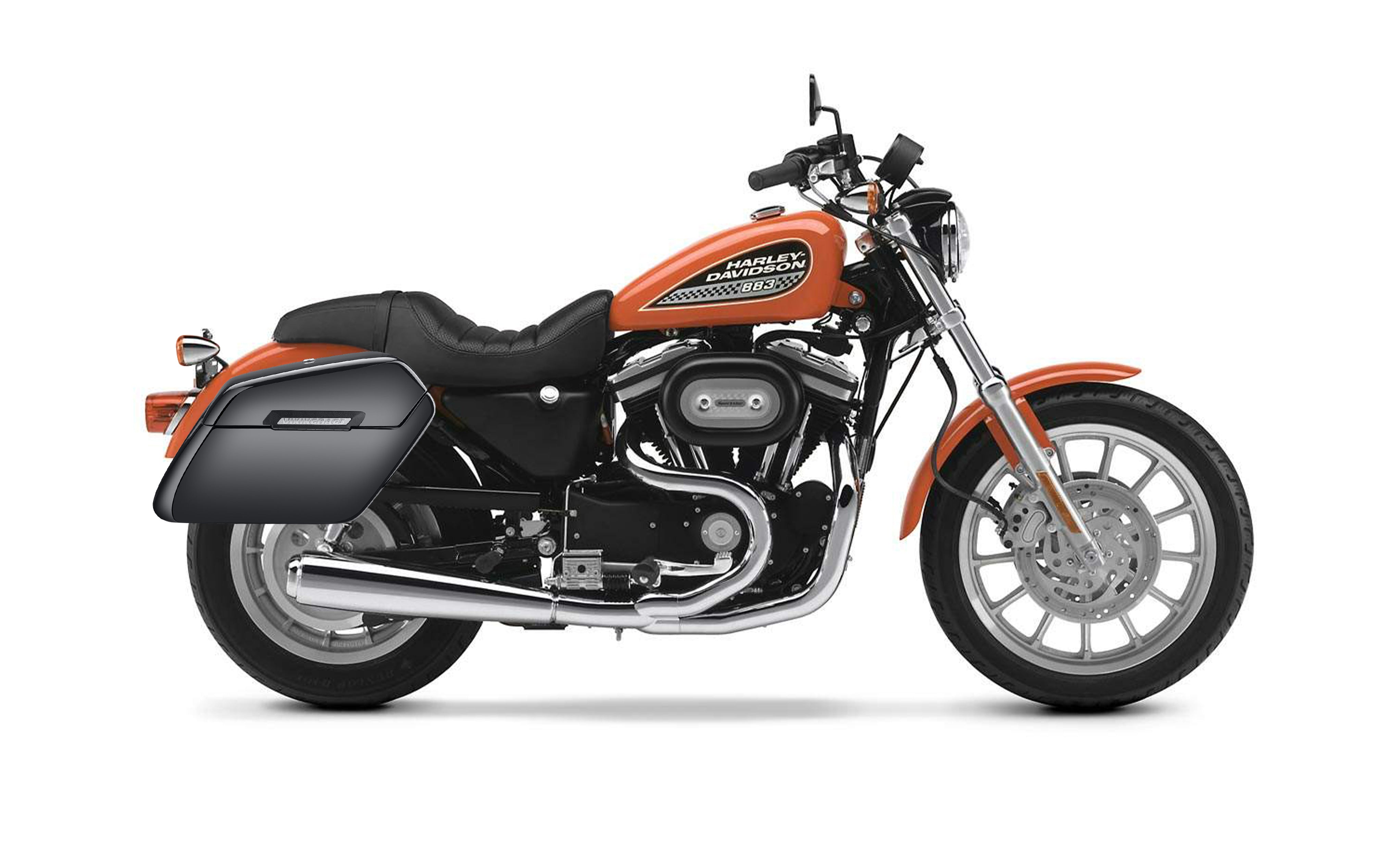 38L - Baldur XL Shock Cutout Harley Sportster 883 Low XL883L Painted Hard Saddlebags Bag on Bike @expand