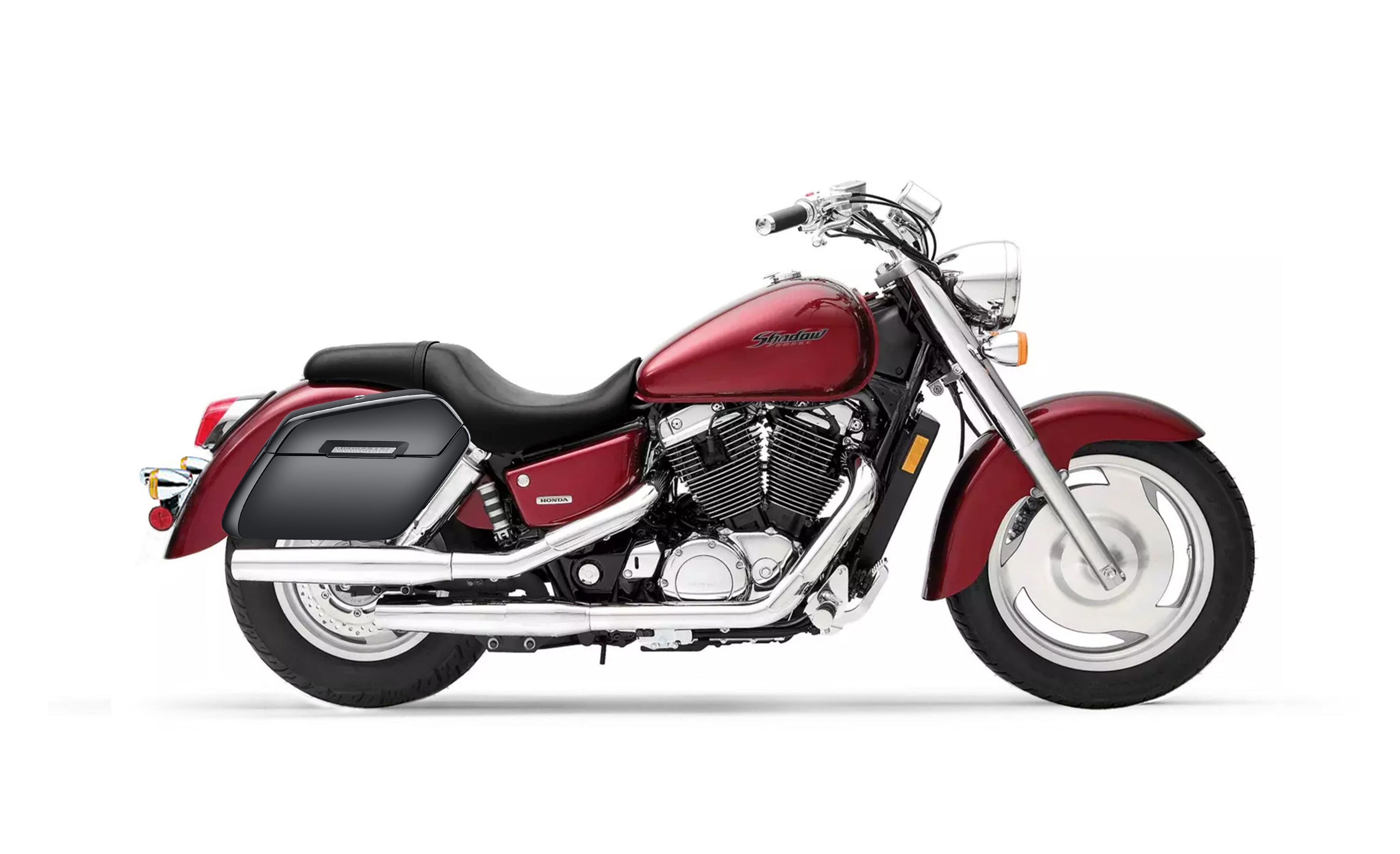 38L - Baldur XL Shock Cutout Honda Shadow 1100 Sabre Painted Hard Saddlebags Bag on Bike @expand