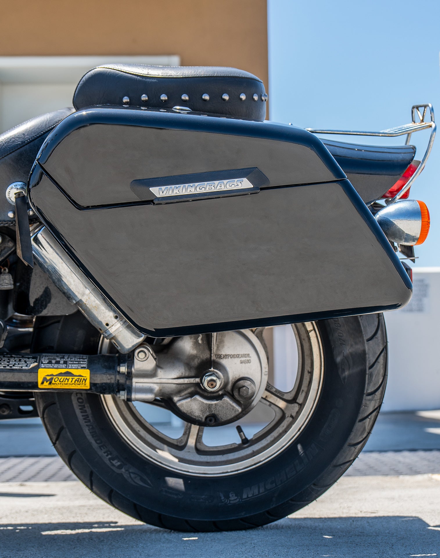 38L - Baldur XL Shock Cutout Honda Shadow 1100 Spirit Painted Hard Saddlebags v2