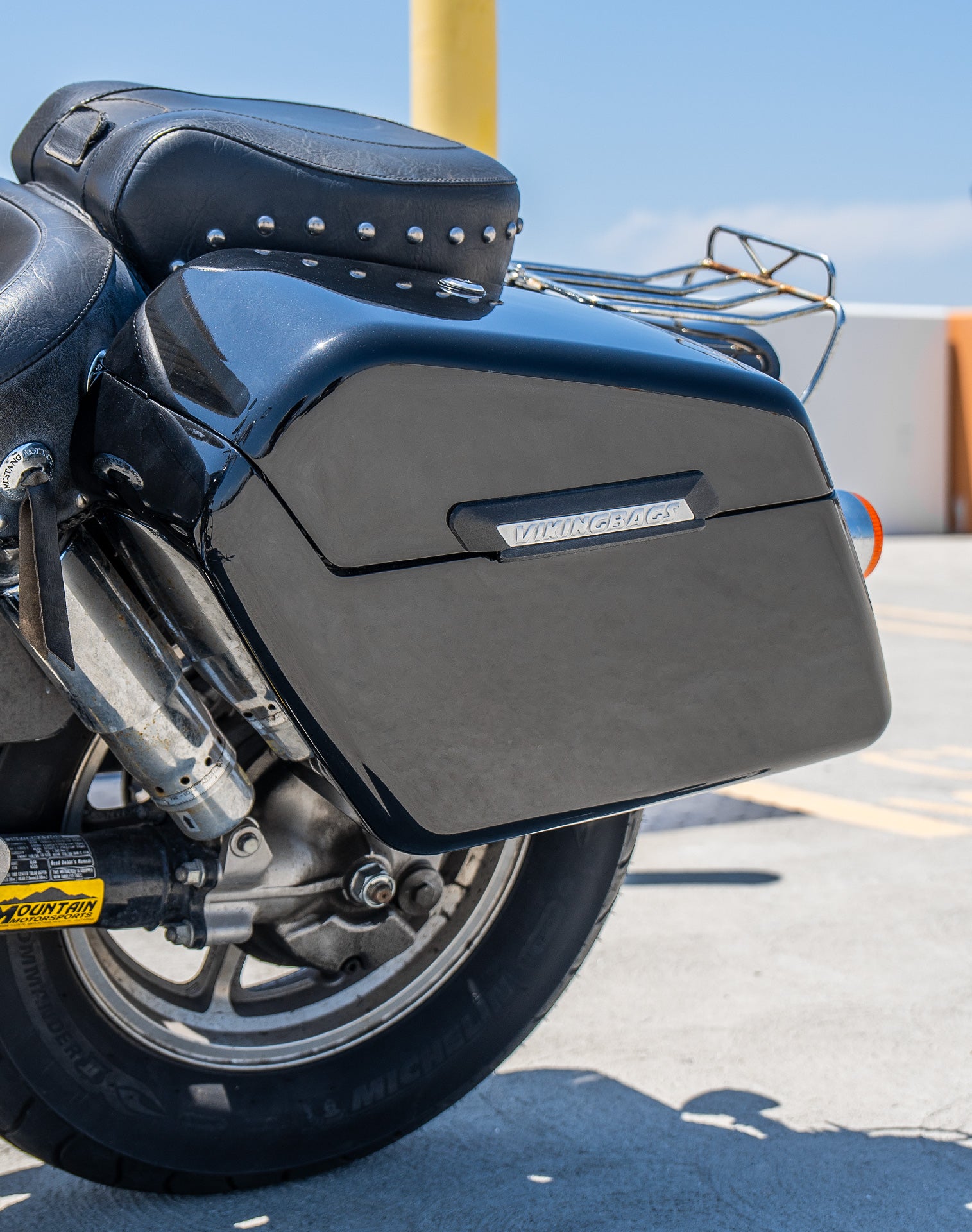 38L - Baldur XL Shock Cutout Honda Shadow 1100 Spirit Painted Hard Saddlebags v3