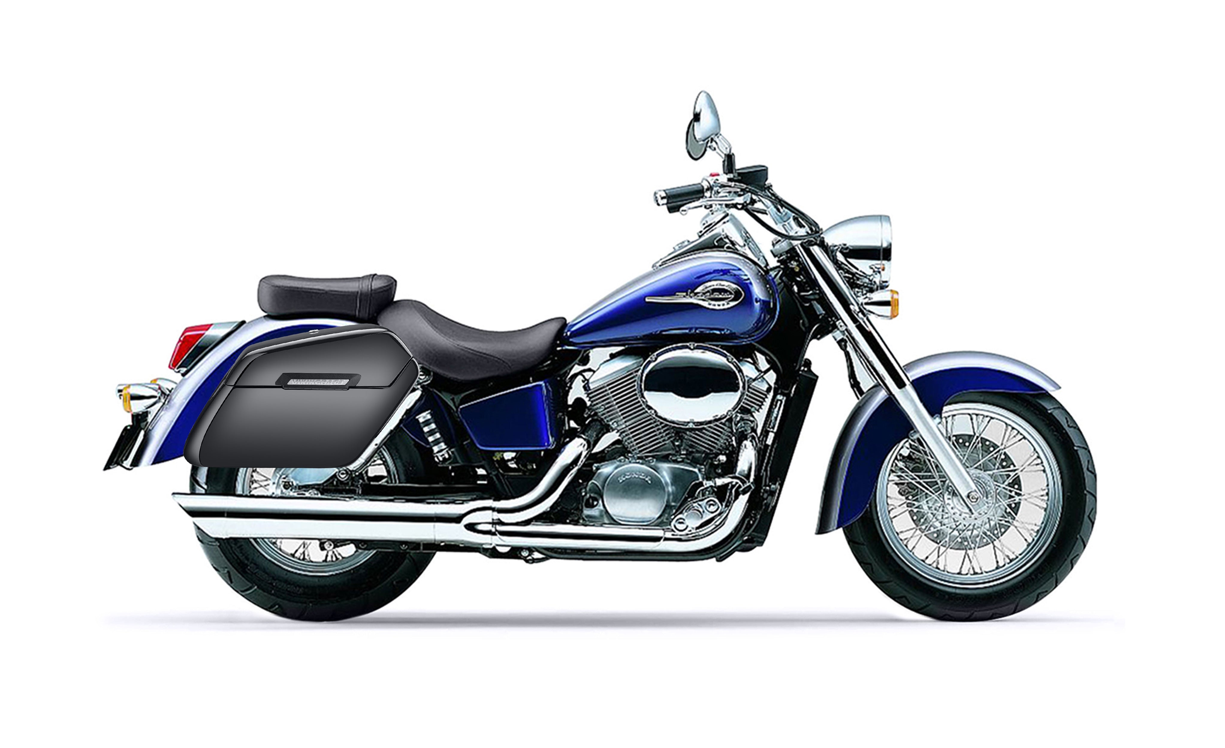 38L - Baldur XL Shock Cutout Honda Shadow 750 Ace Painted Hard Saddlebags Bag on Bike @expand