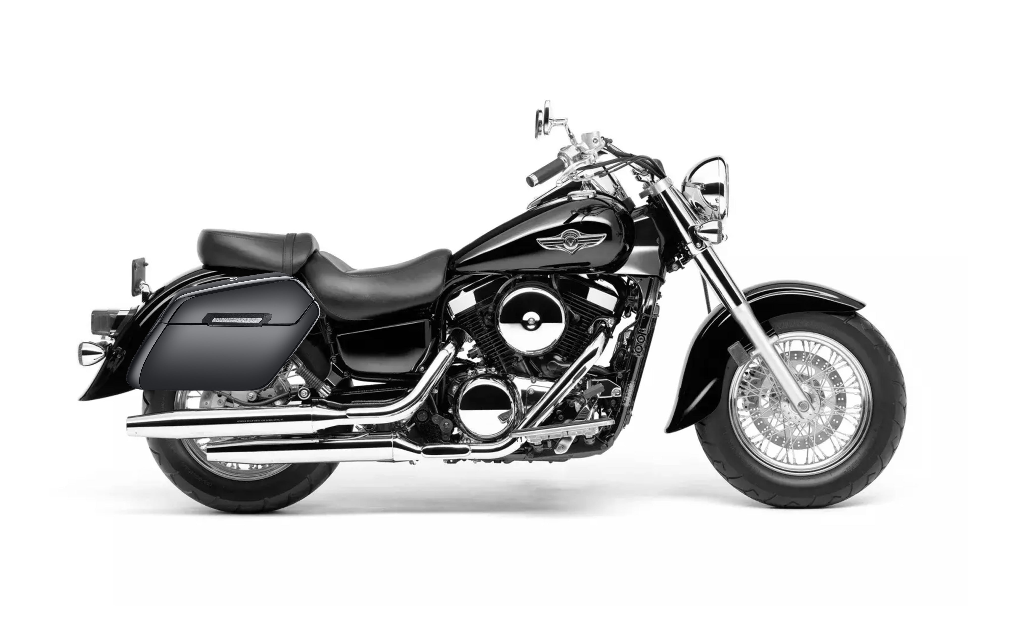 38L - Baldur XL Shock Cutout Kawasaki Vulcan 1500 Classic VN1500 Painted Hard Saddlebags Bag on Bike @expand