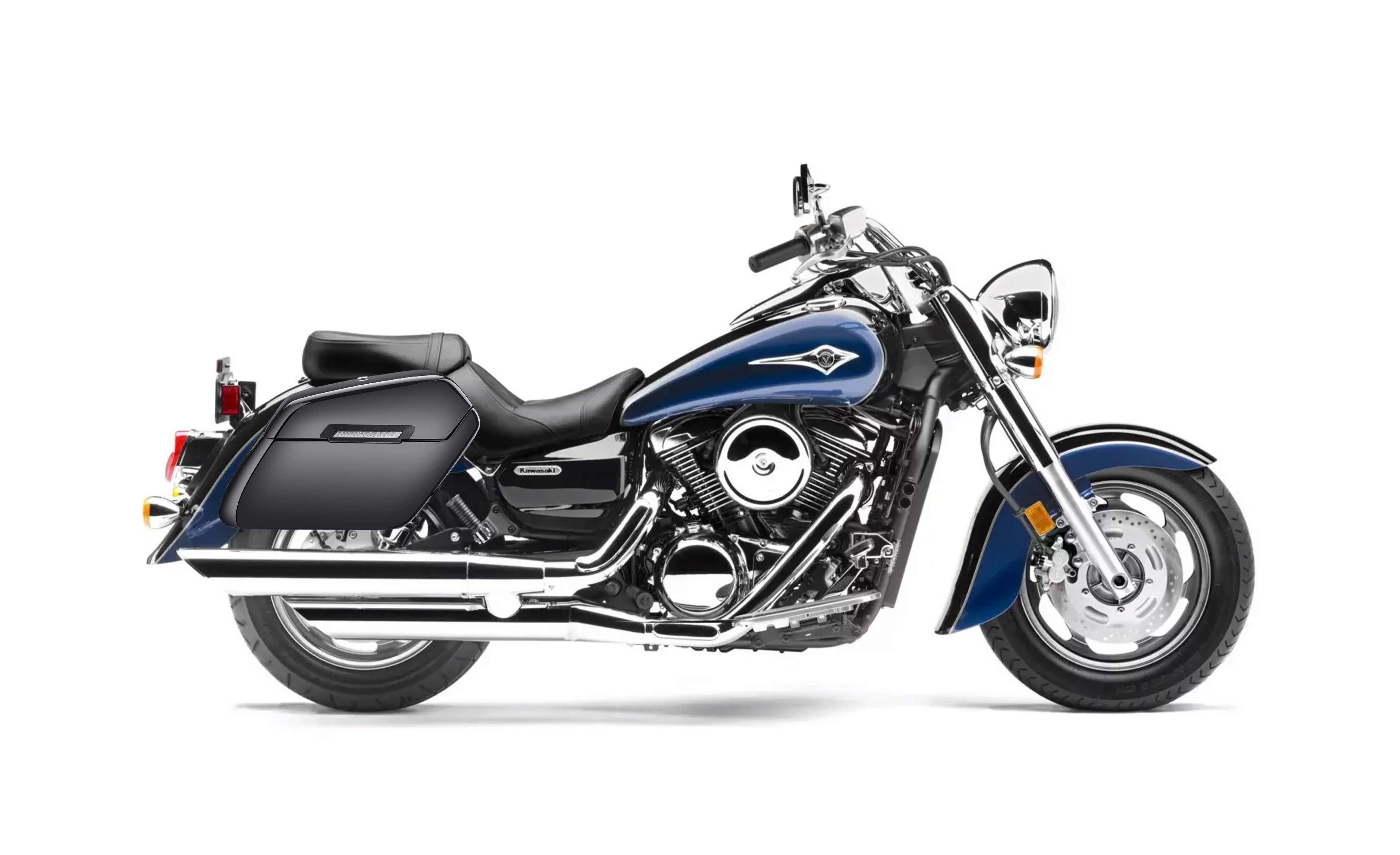 38L - Baldur XL Shock Cutout Kawasaki Vulcan 1600 Classic VN1600 Painted Hard Saddlebags Bag on Bike @expand