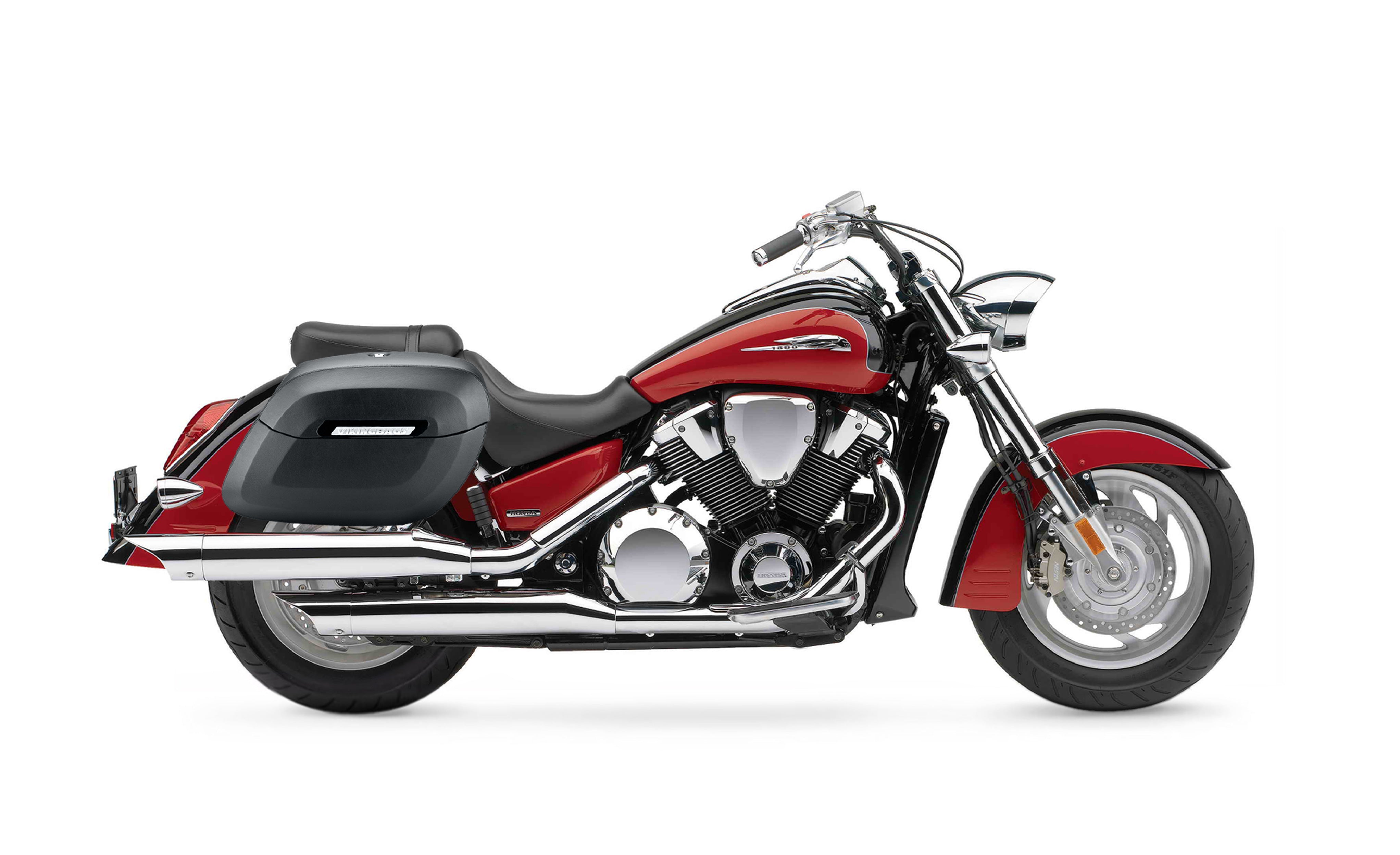 40L - Lamellar Raven XL Honda VTX 1800 R (Retro) Matte Hard Saddlebags Bag on Bike @expand