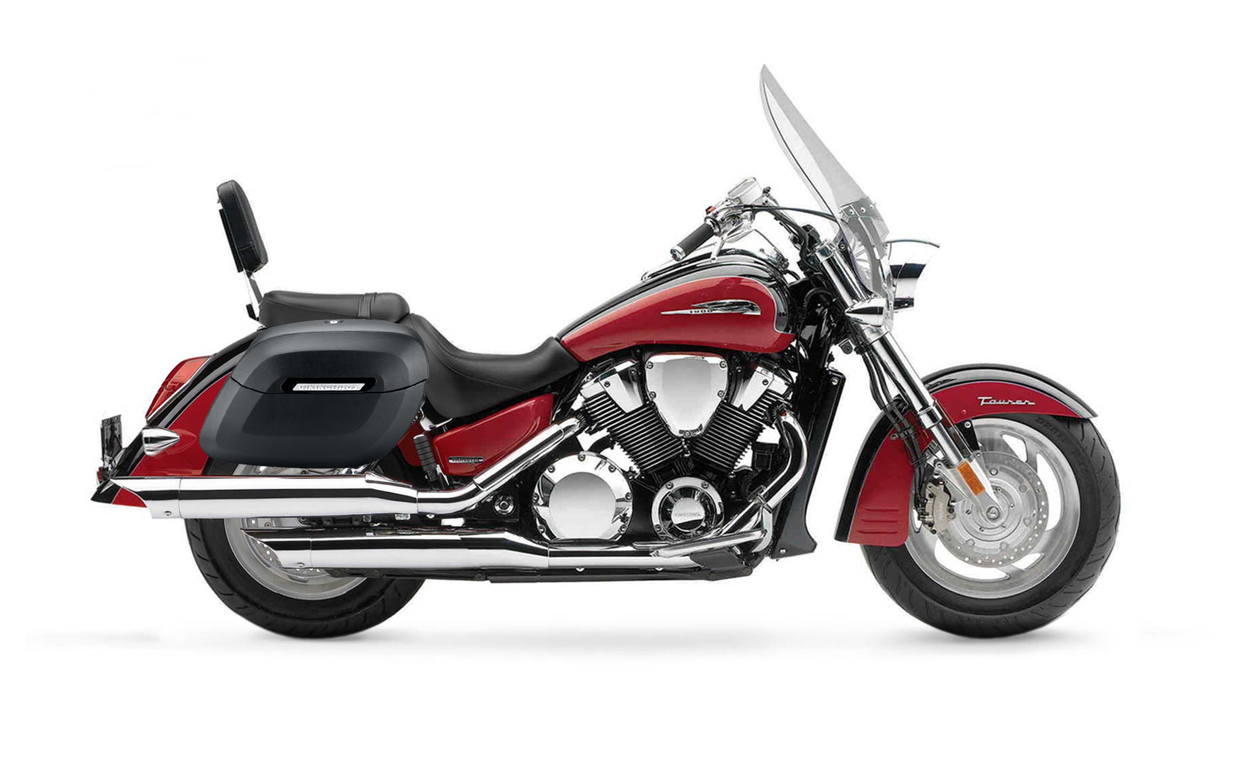 40L - Lamellar Raven XL Honda VTX 1800 T (Tourer) Hard Saddlebags Bag on Bike @expand