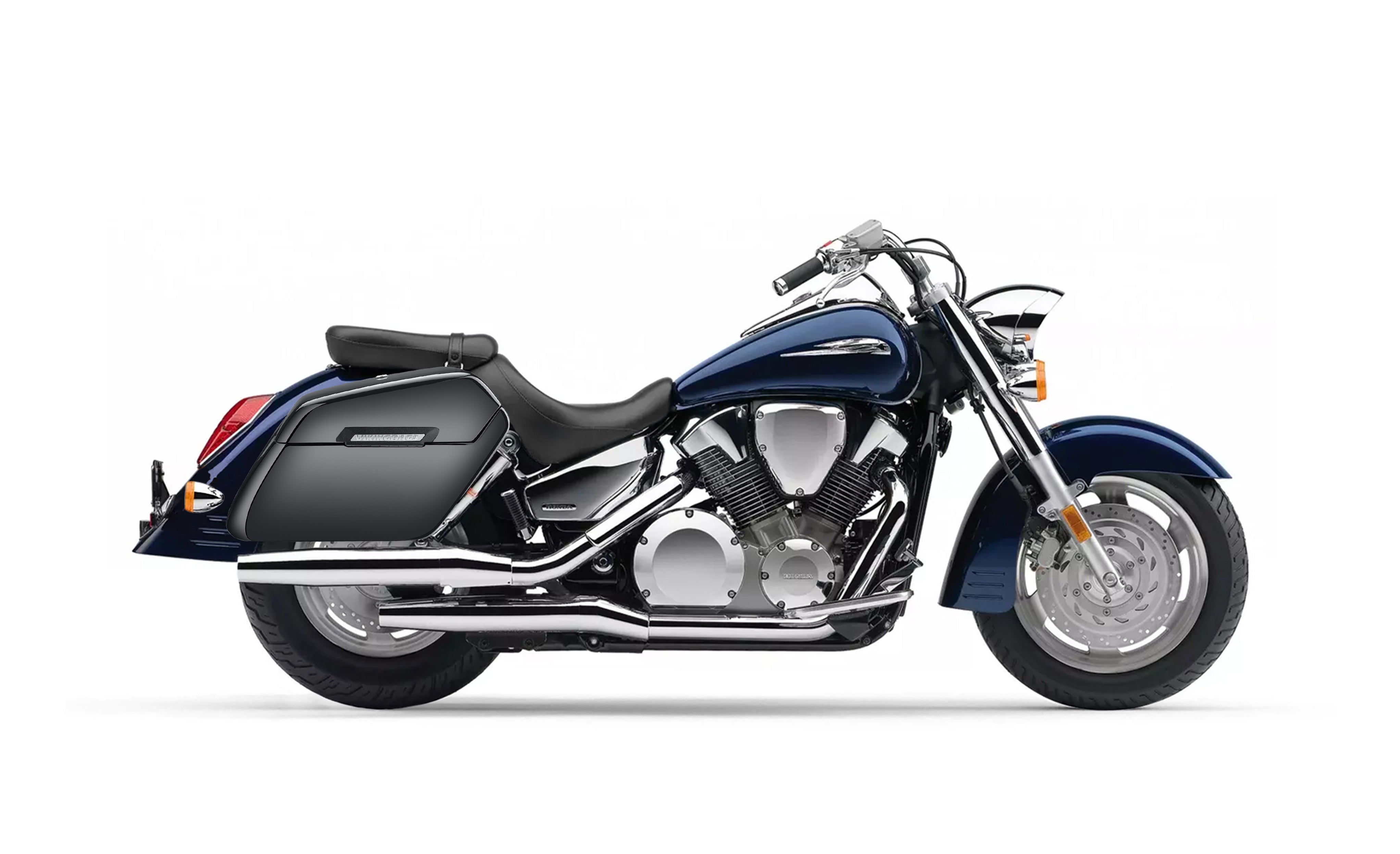 42L - Baldur XL Honda VTX 1300 R (Retro) Painted Hard Saddlebags Bag on Bike @expand